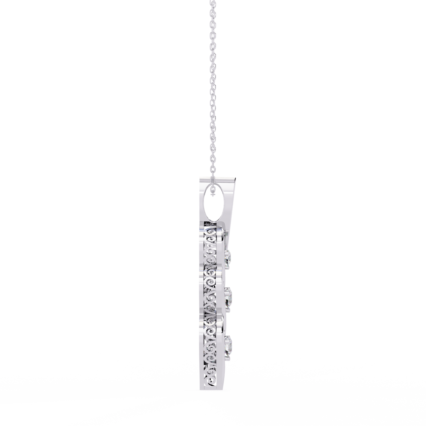 Round Luxurious Lab Grown Diamond Necklace