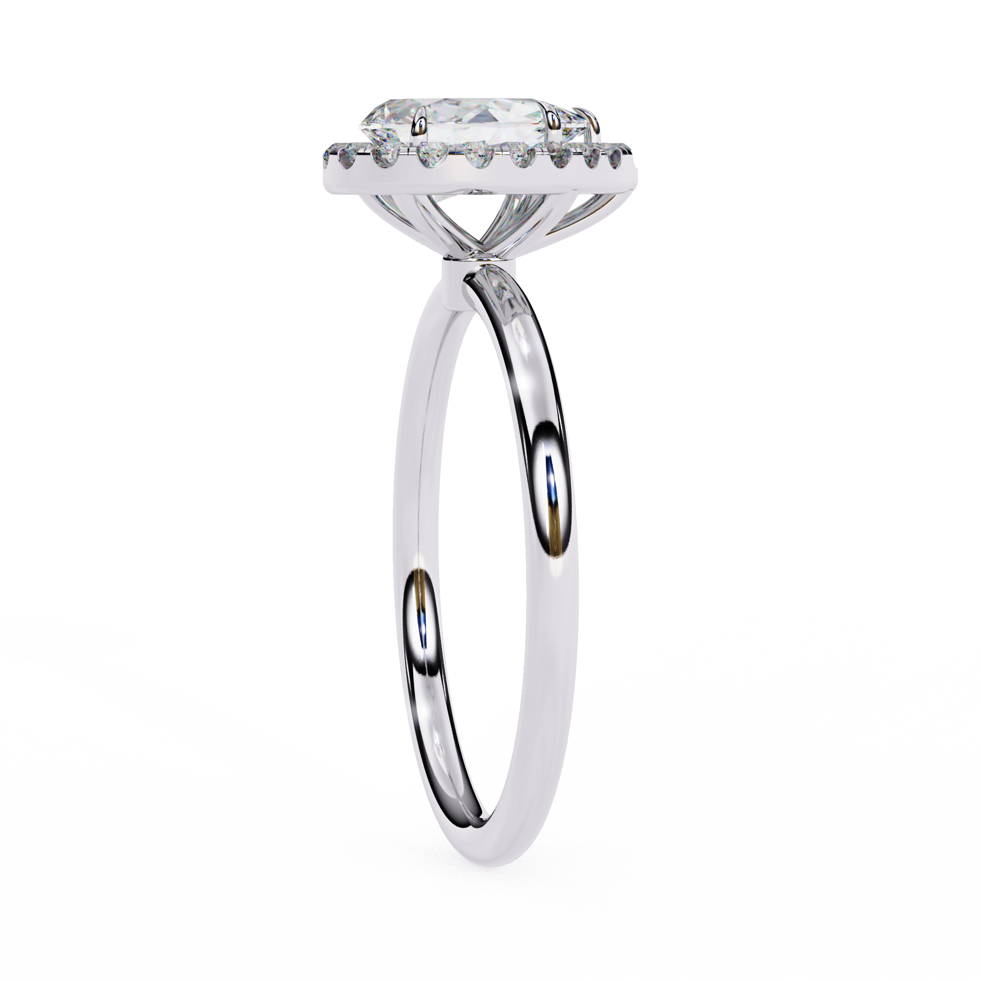 Lab Grown Pear Diamond Halo Engagement Rings