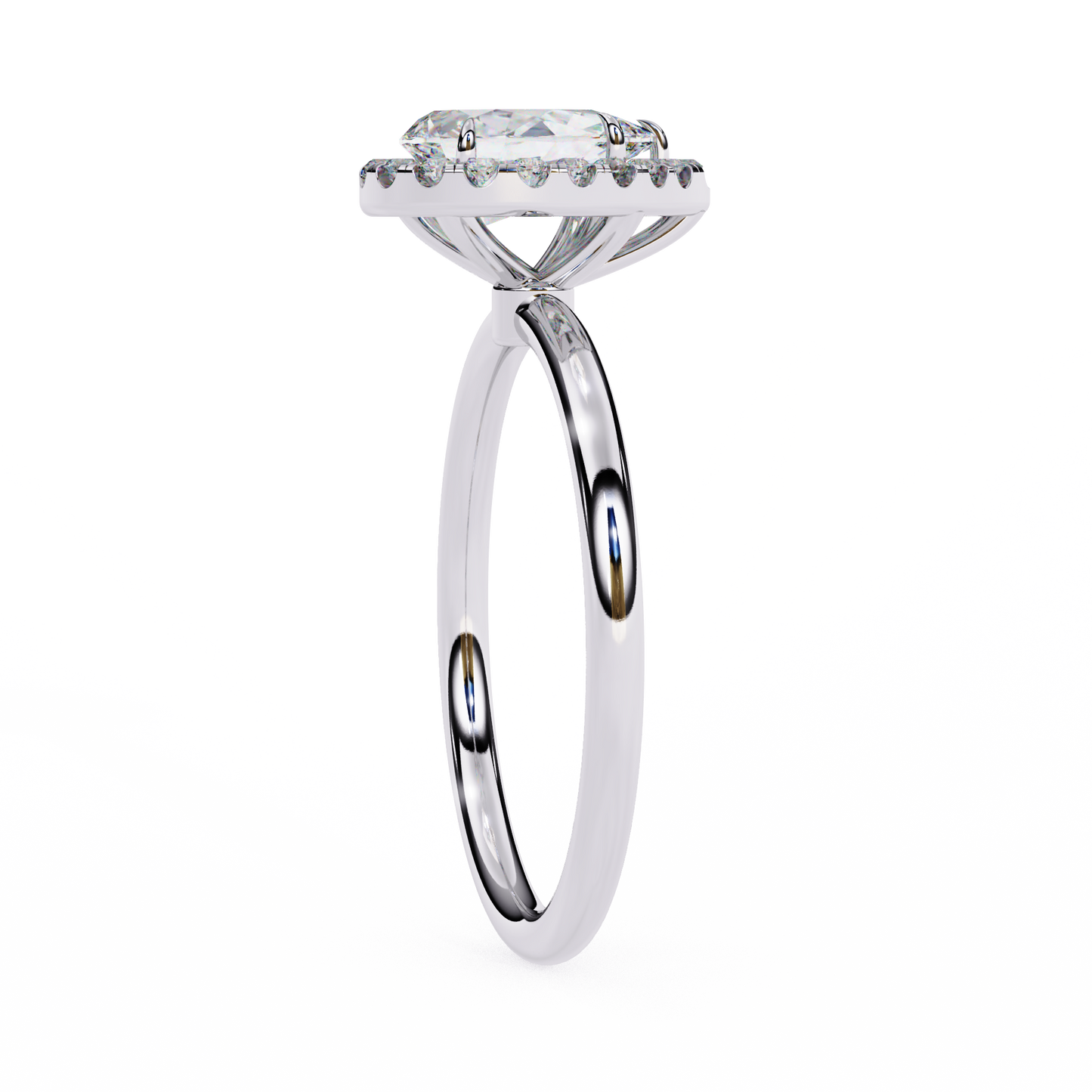 Lab Grown Pear Diamond Halo Engagement Rings