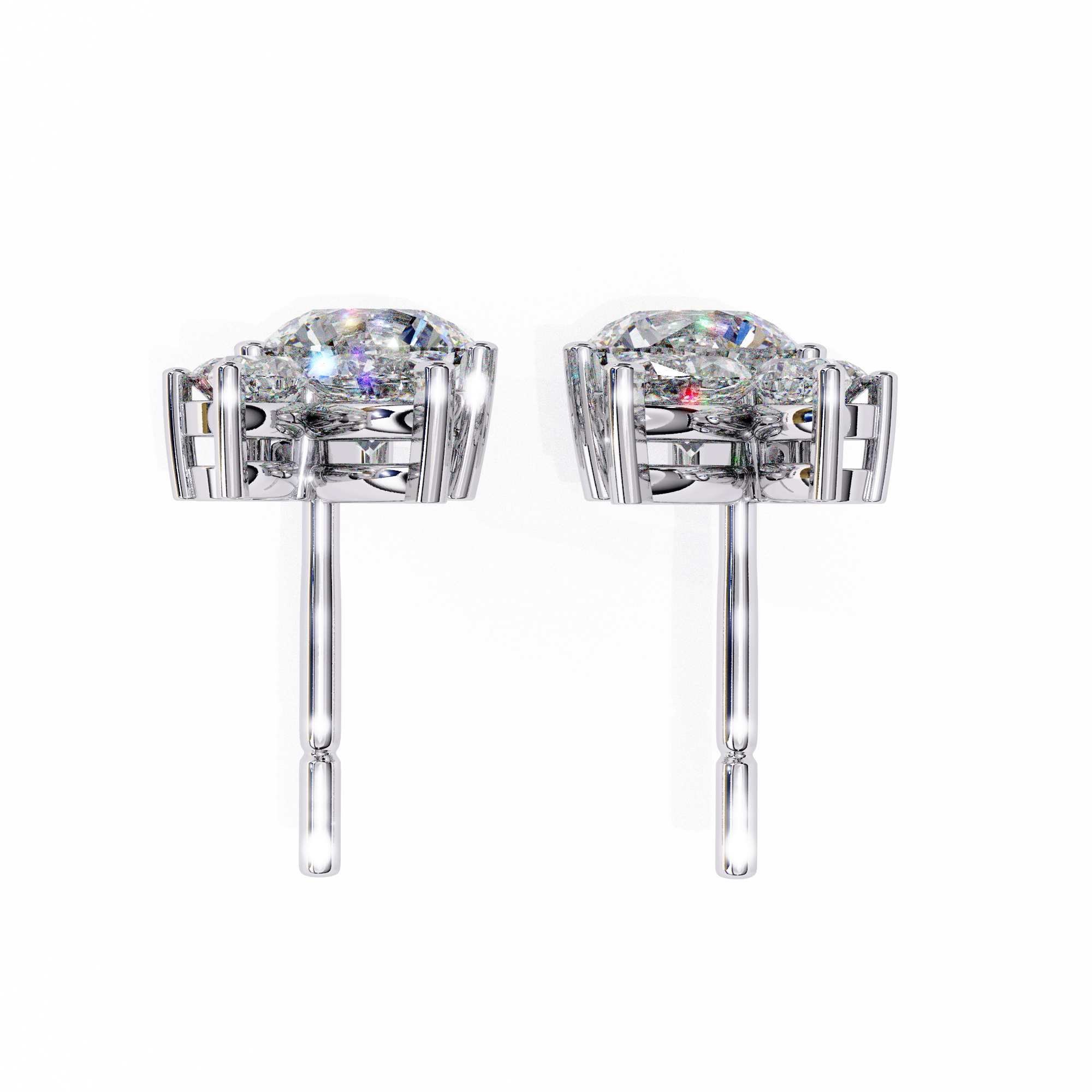 Round and Marquise Cluster Studs