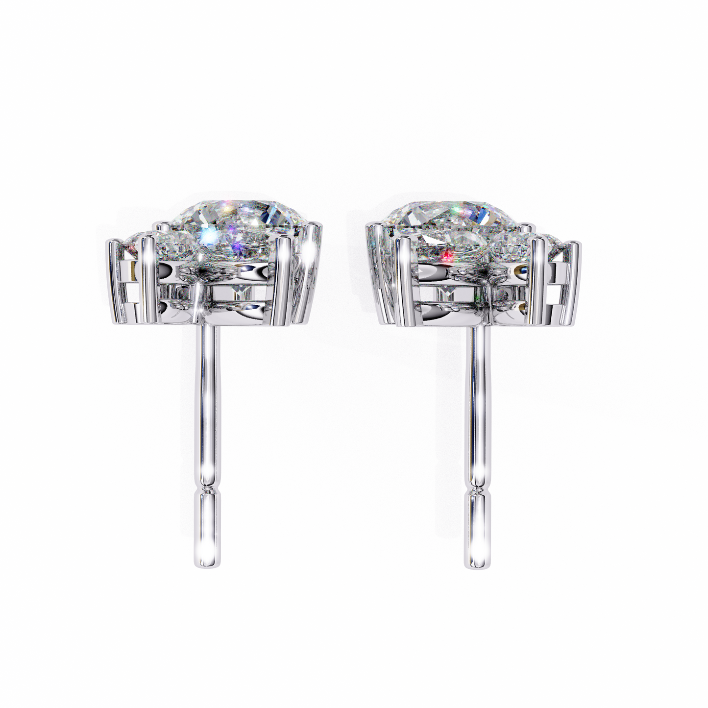 Round and Marquise Cluster Studs