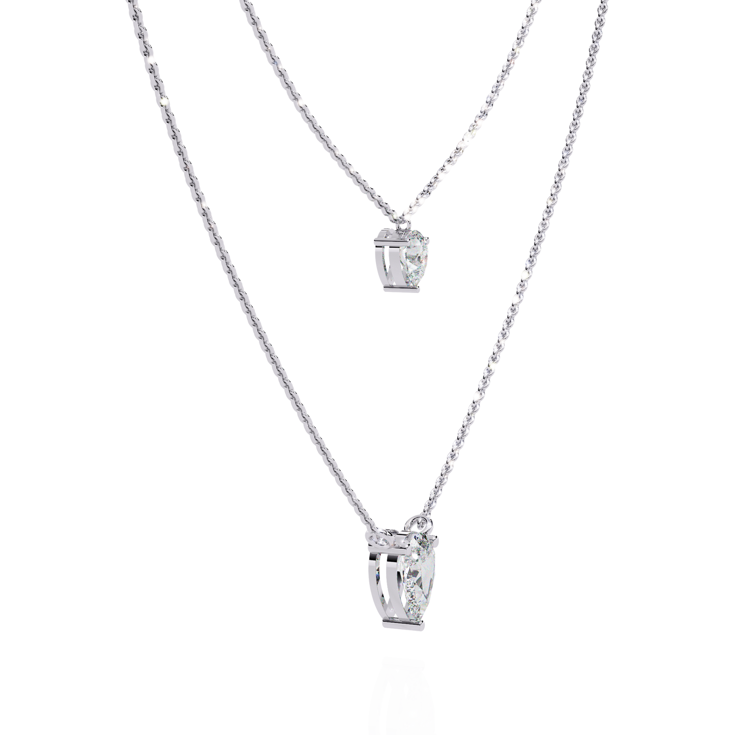 Layered Pear drop Lab Grown Diamond Necklace |