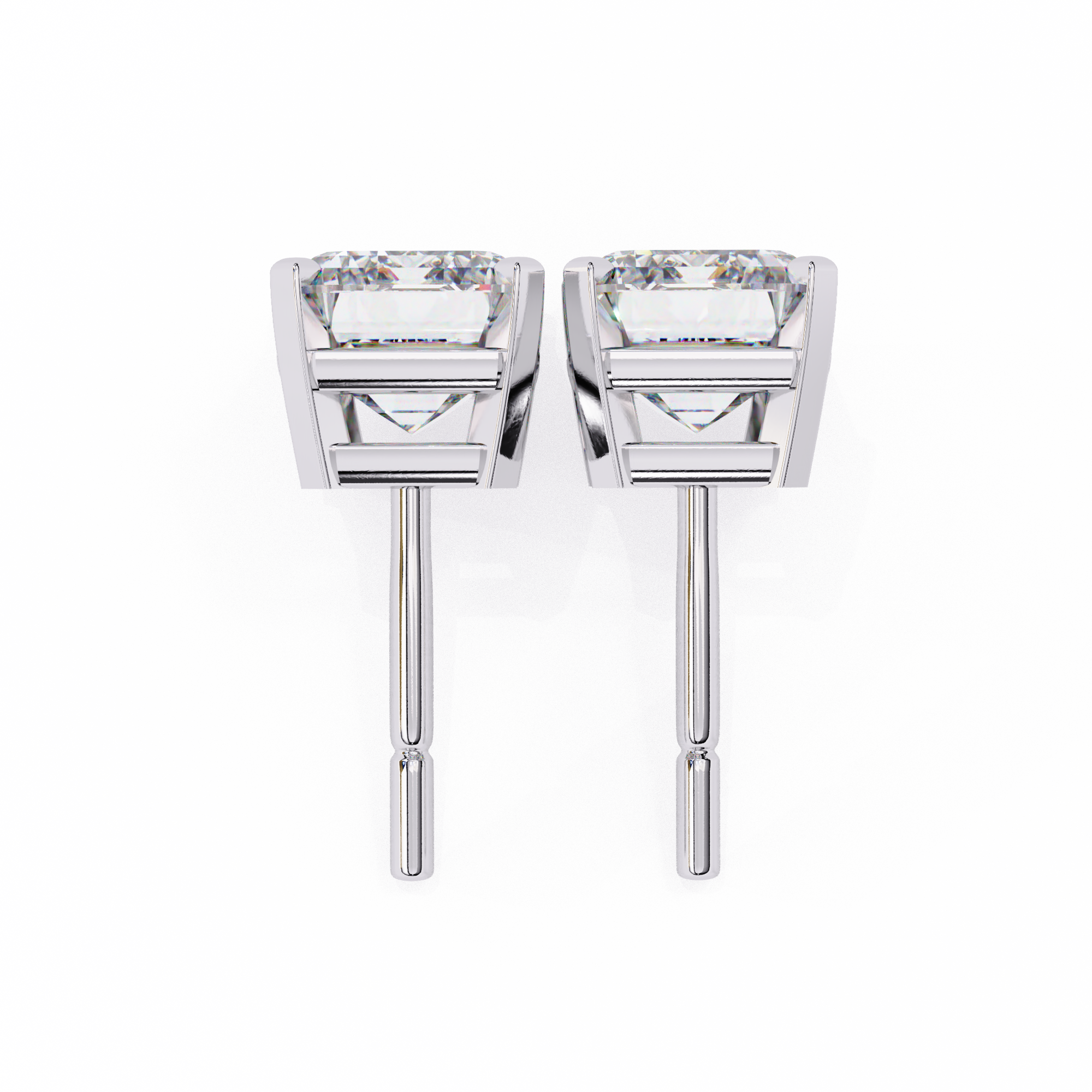 Emerald Cut Lab Diamond Solitaire Studs