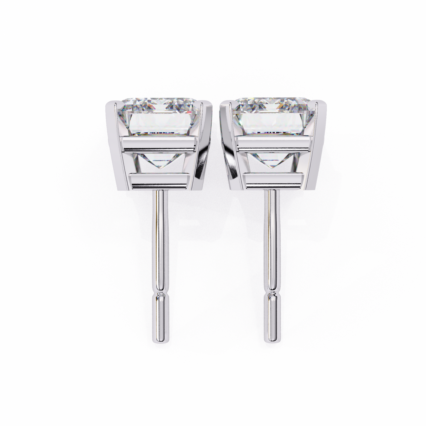 Emerald Cut Lab Diamond Solitaire Studs
