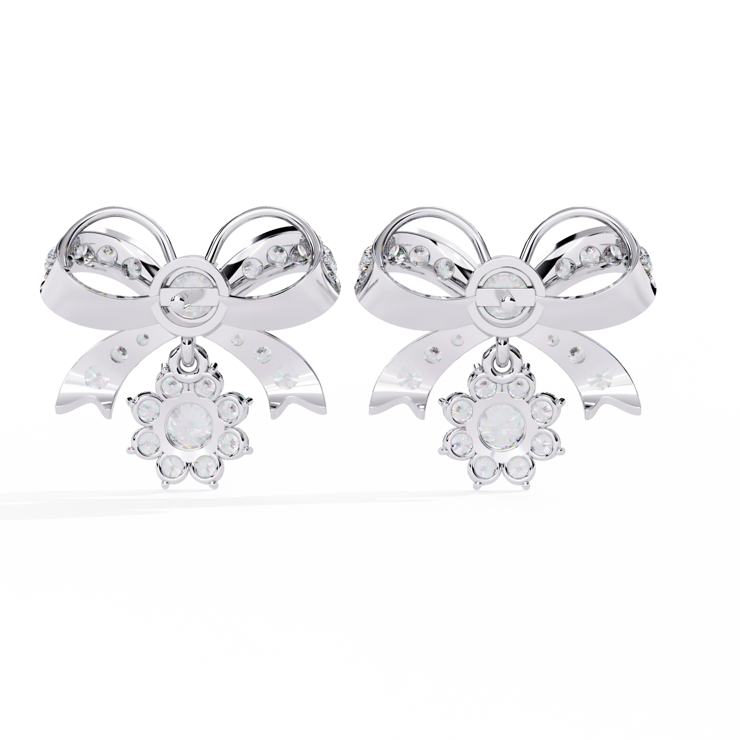 Lab Grown Diamonds Daily Wear bow shaped diamond earrings