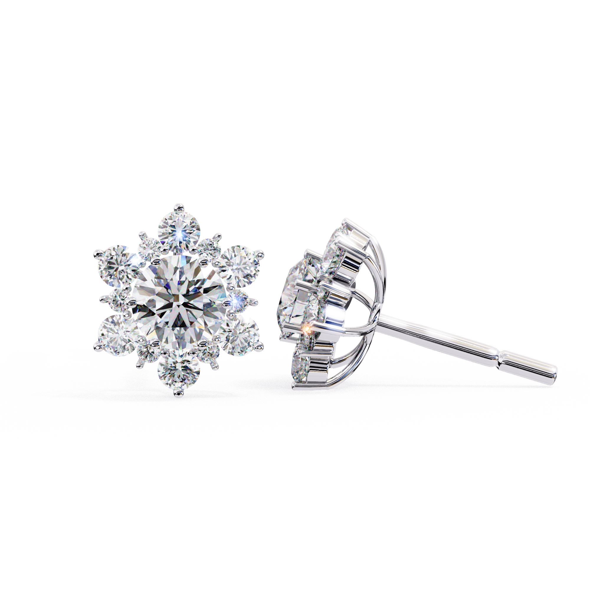 Flower Lab Grown Diamond Earrings