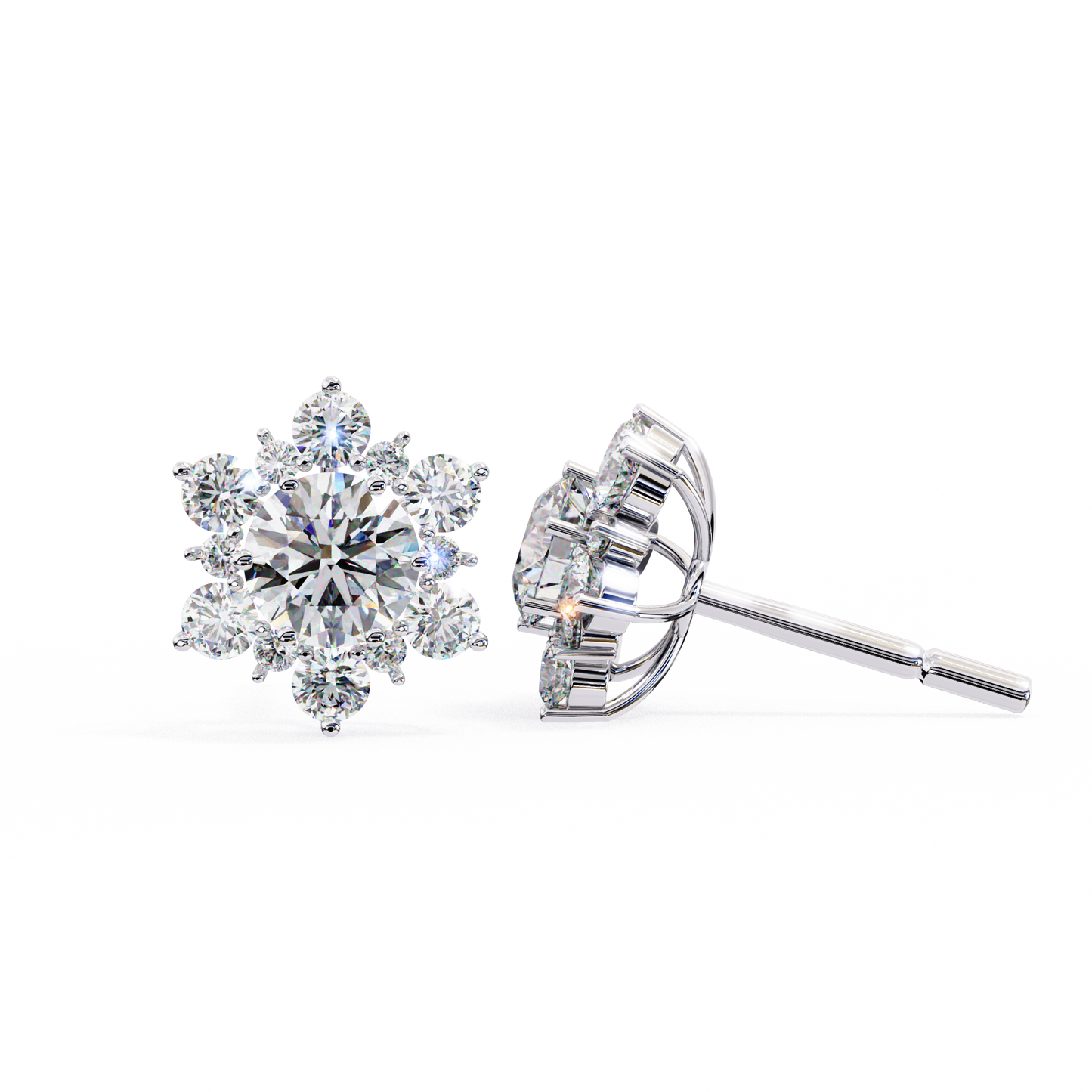 Flower Lab Grown Diamond Earrings