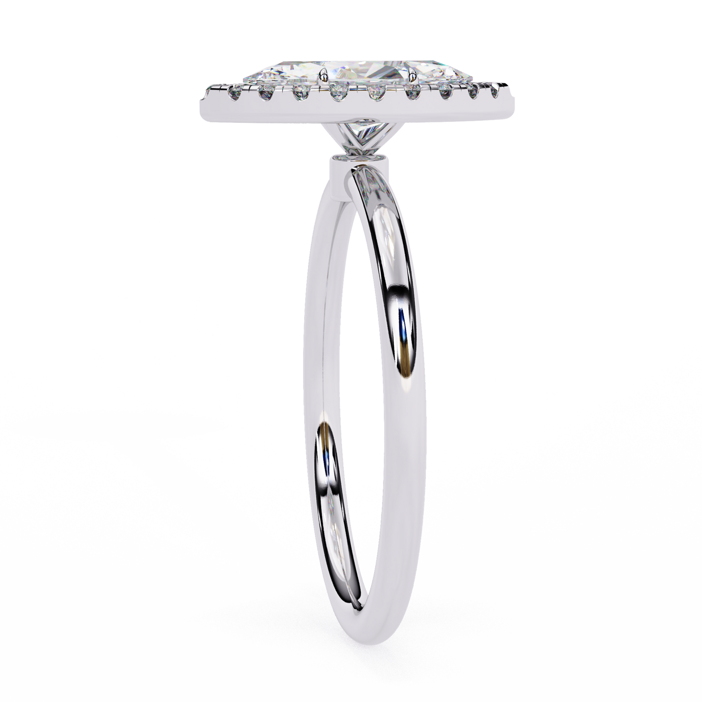 Lab Grown Marquise Diamond Halo Engagement Rings