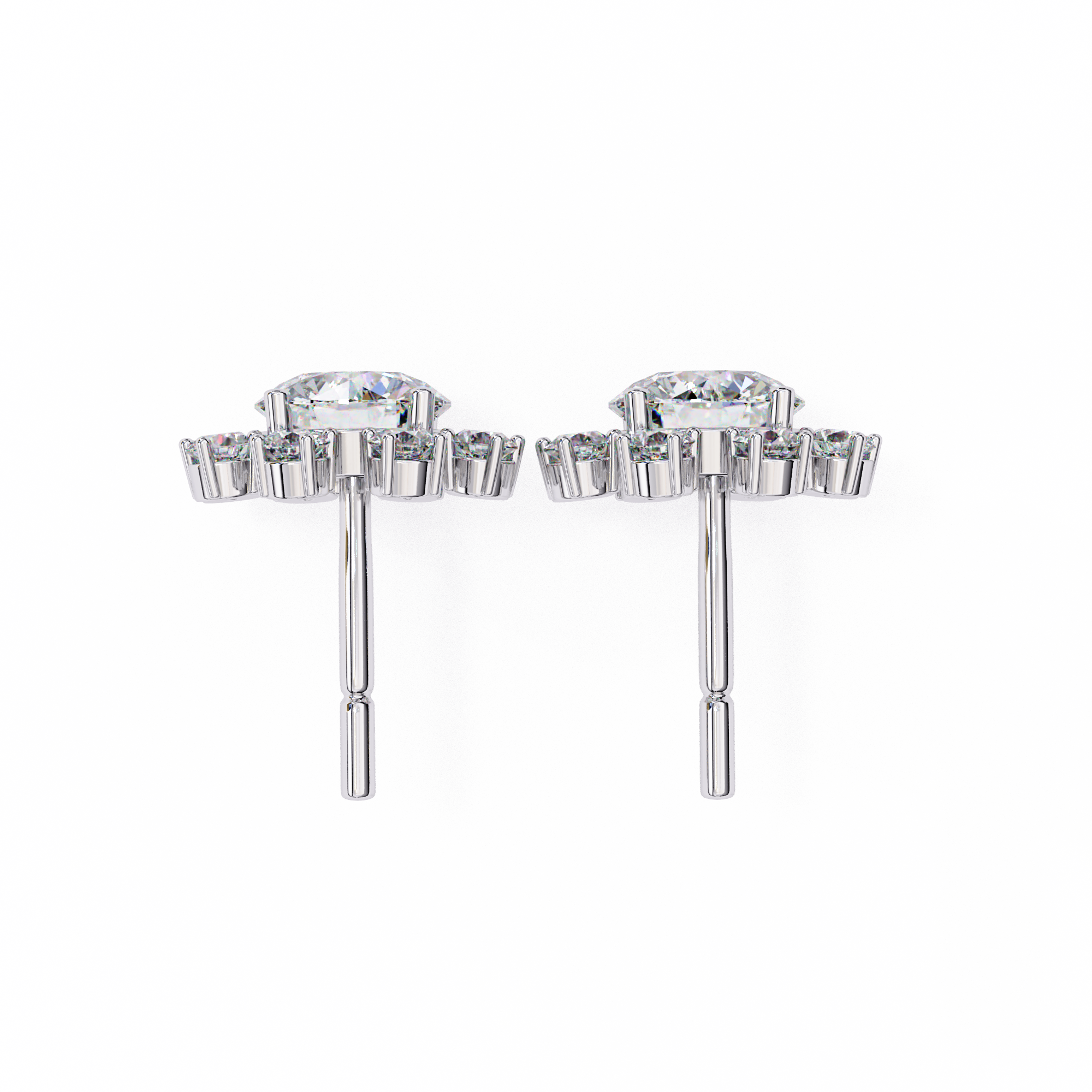 Round Studs with Wide Halo