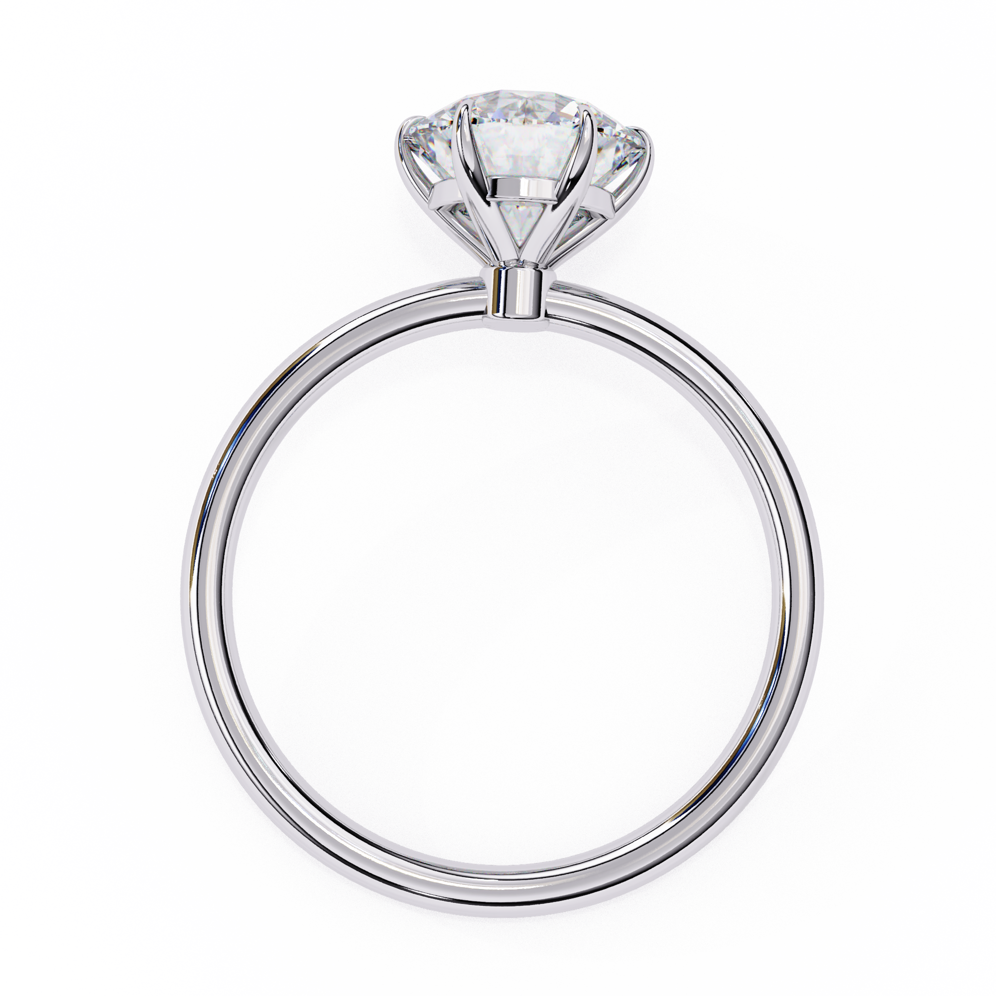 Gold Round Brilliant Diamond Solitaire Ring, Classic Elegance