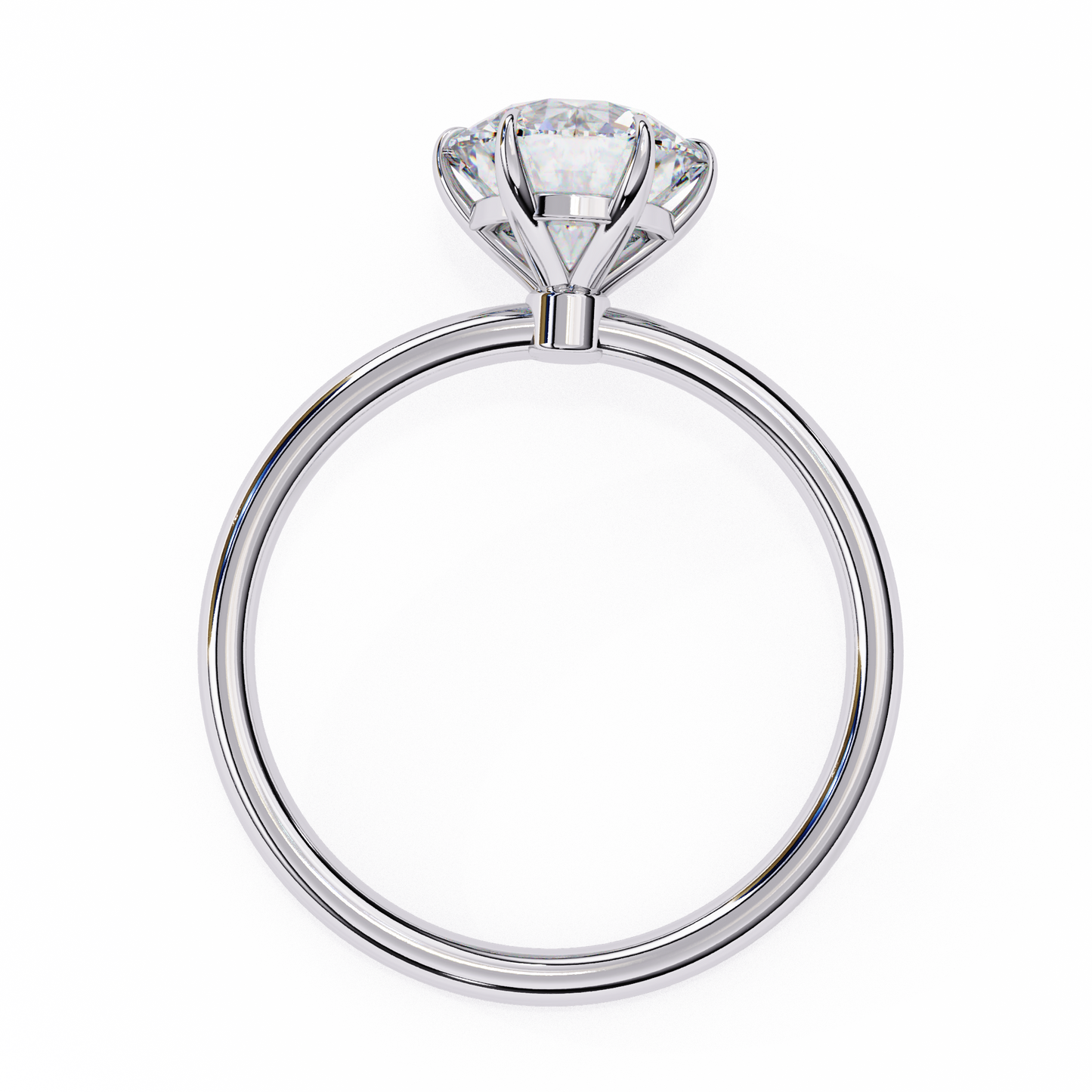 Gold Round Brilliant Diamond Solitaire Ring, Classic Elegance