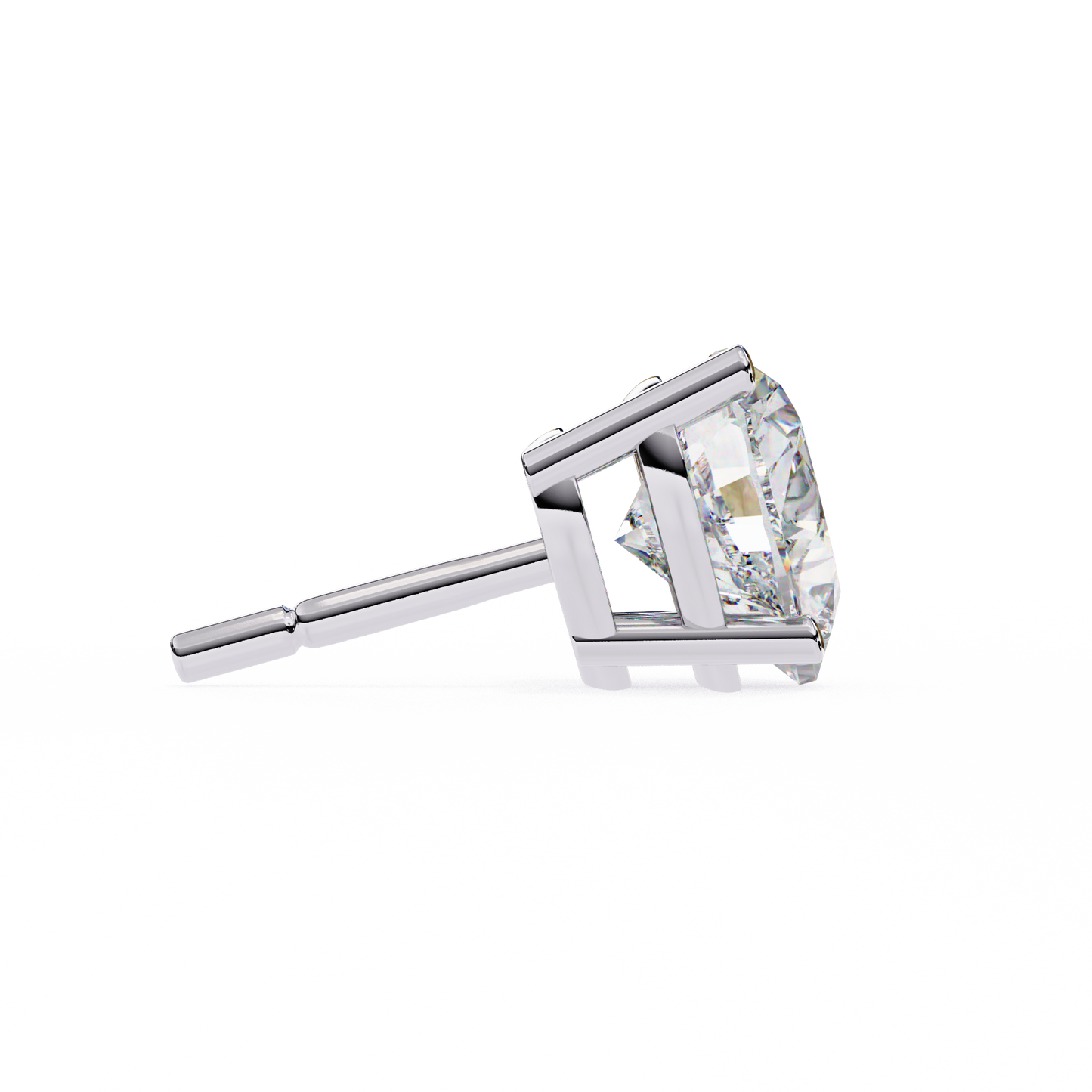 Heart Shape Lab Grown Diamond Earring Stud