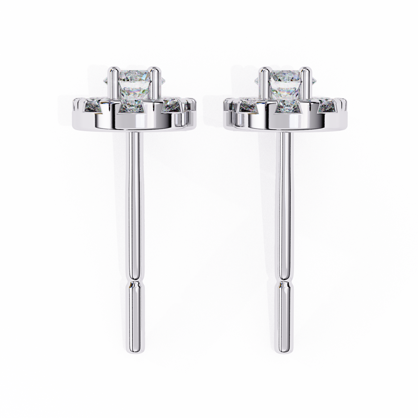 Halo Lab Grown Diamond Stud Earrings
