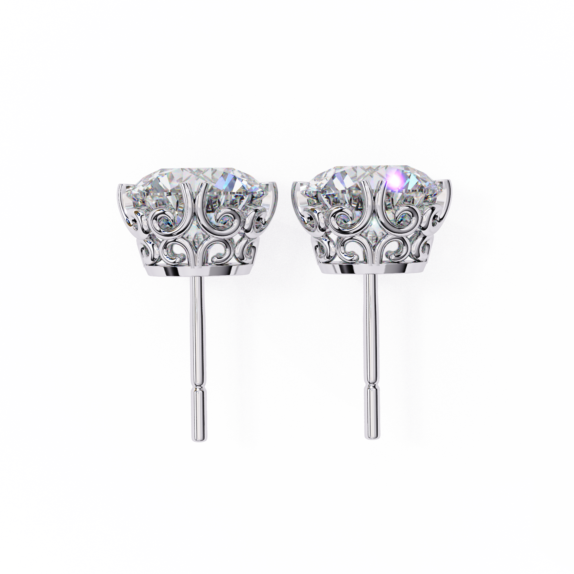 Round Diamond Earrings