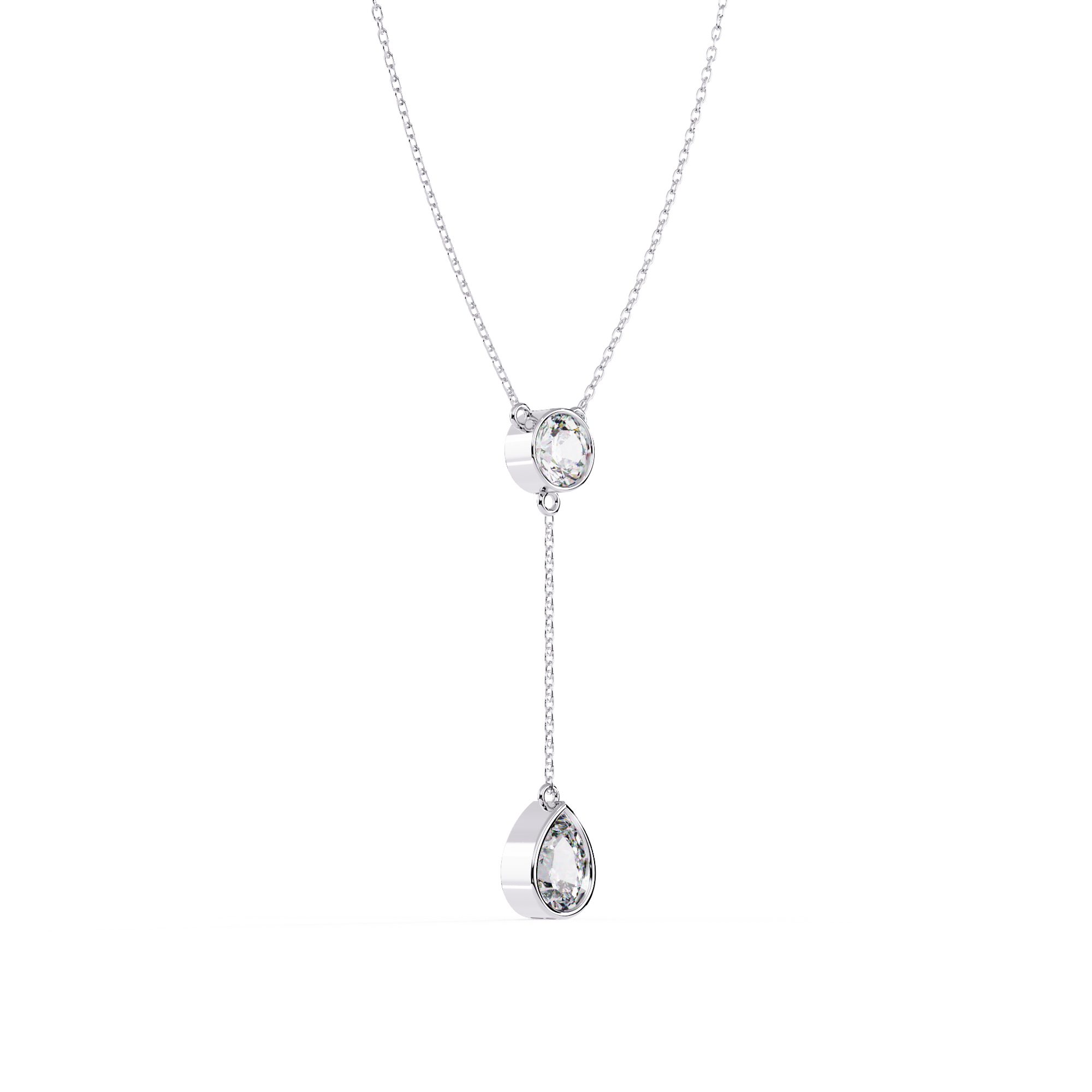 Classic Y-Necklace with Sparkling Diamonds