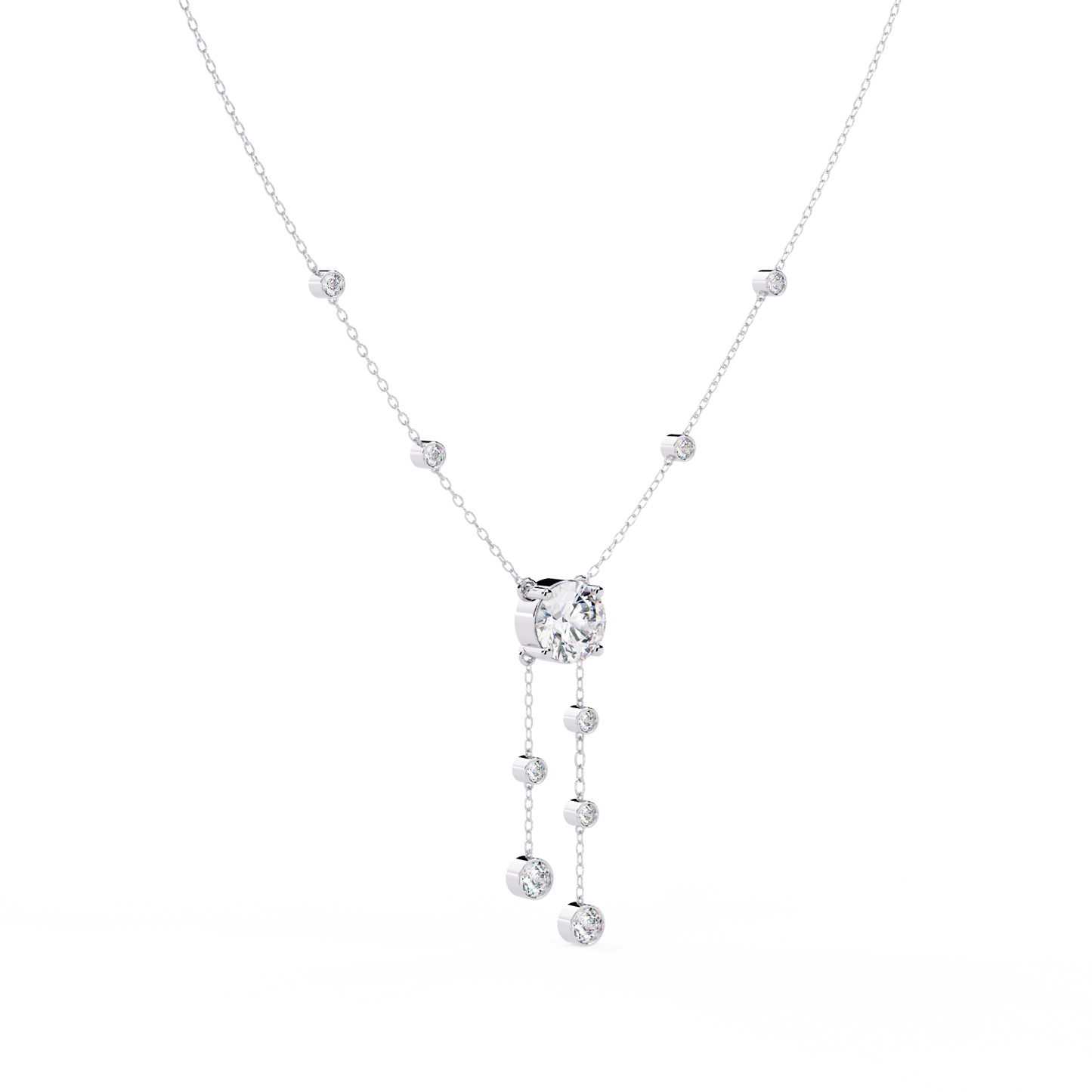 Round Lab Grown Diamond Necklaces