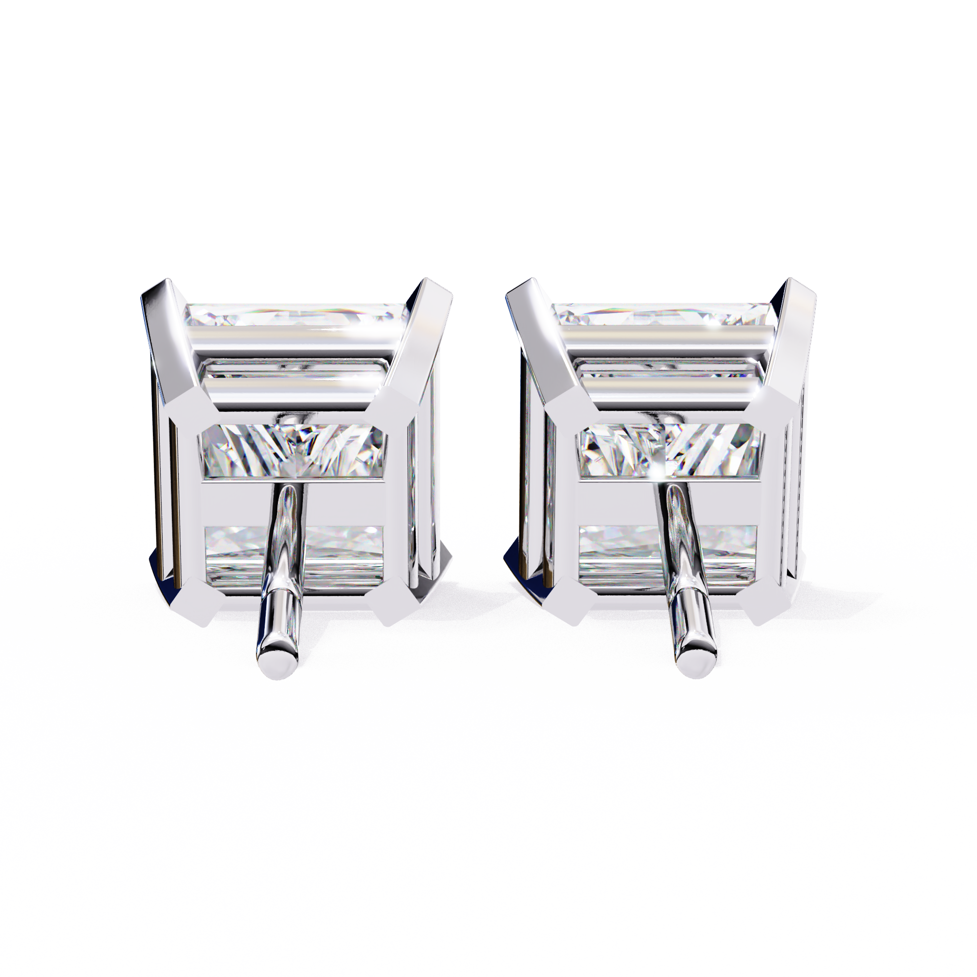 Princess Cut Lab Grown Diamond Stud Earrings
