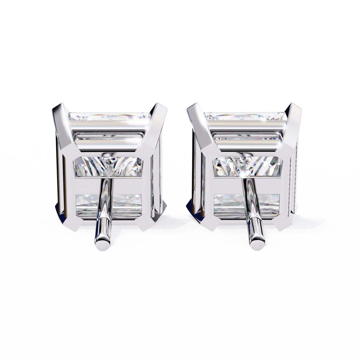 Princess Cut Lab Grown Diamond Stud Earrings