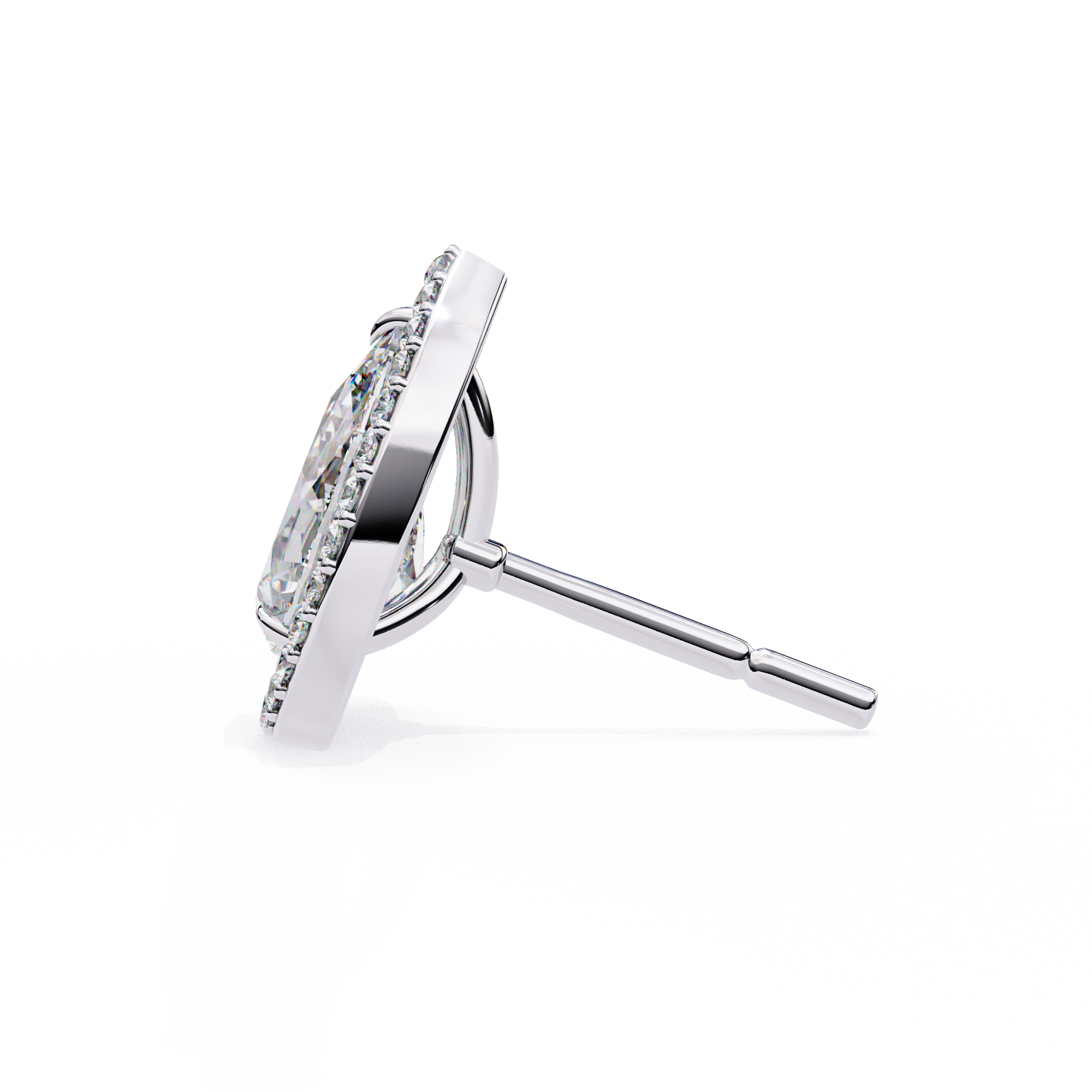 Pear Lab Grown Diamond Halo Stud Earrings