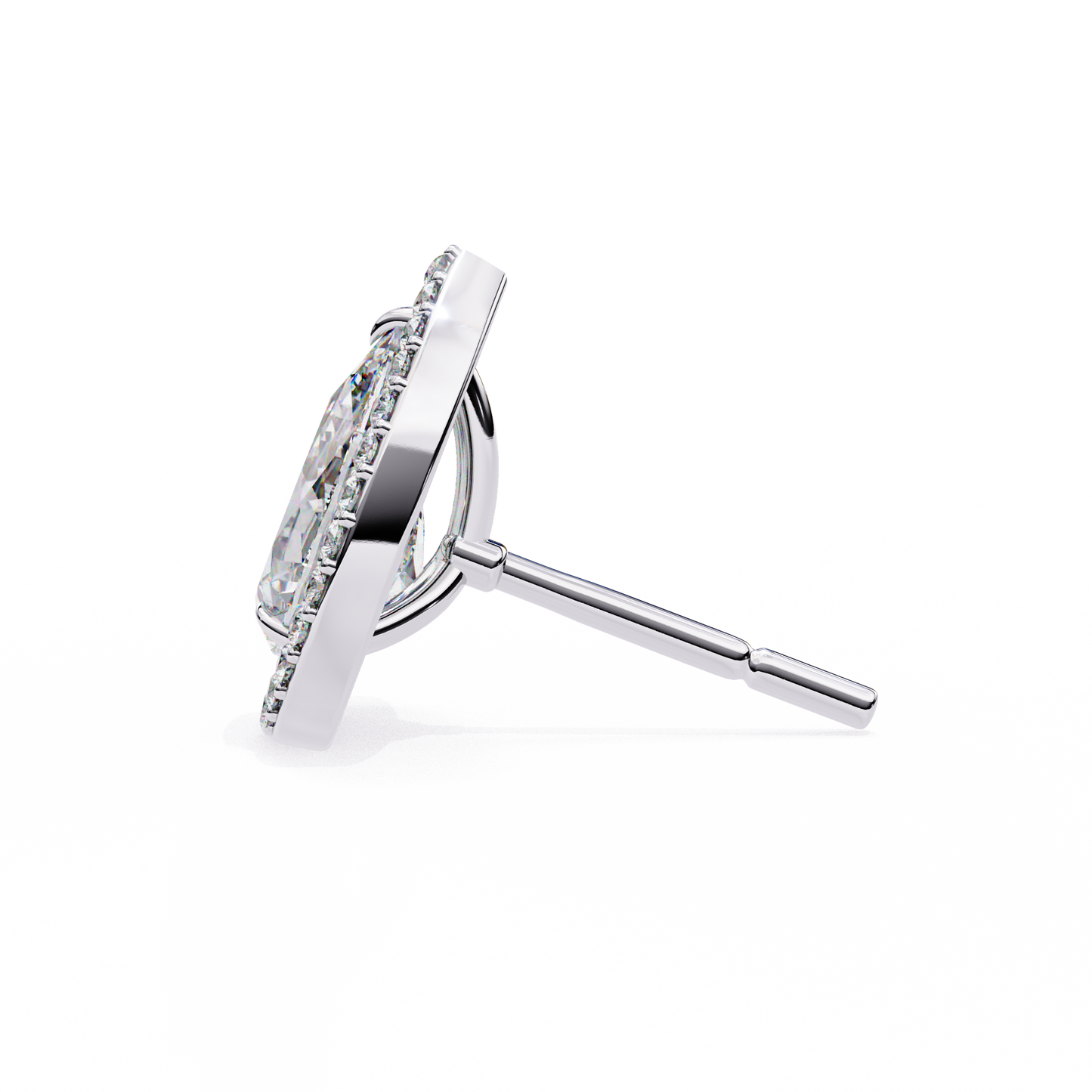 Pear Lab Grown Diamond Halo Stud Earrings