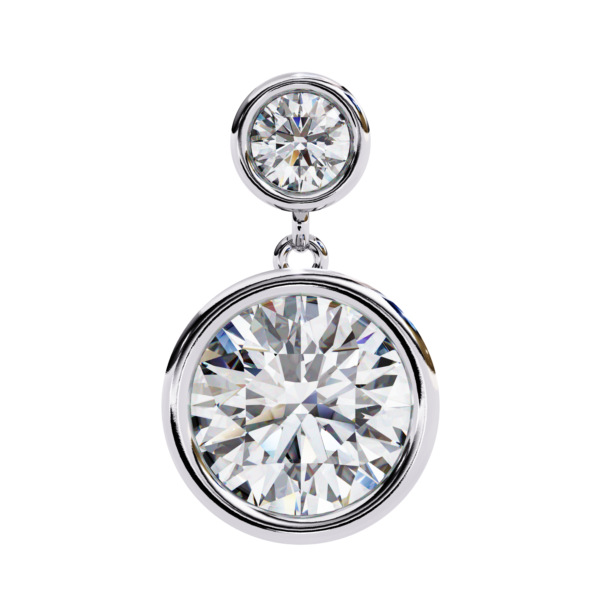 Round Bezel Set Dangle & Drop Earrings