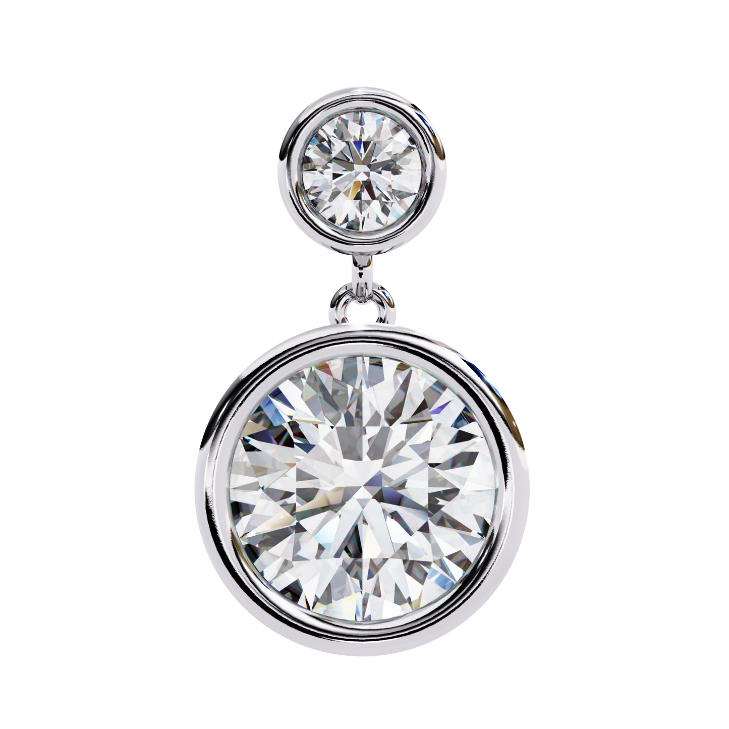 Round Bezel Set Dangle & Drop Earrings
