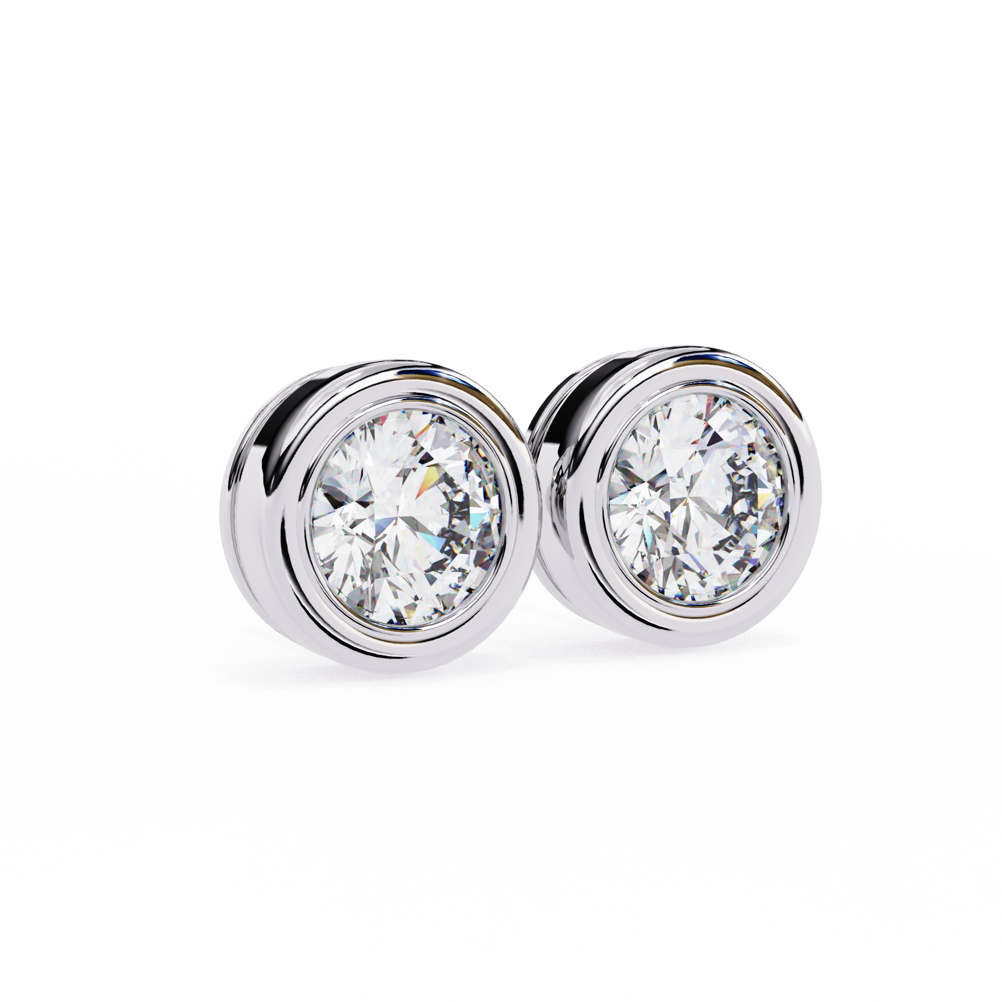 Round Diamond Stud Earrings Timeless Round Cut Gift for Women