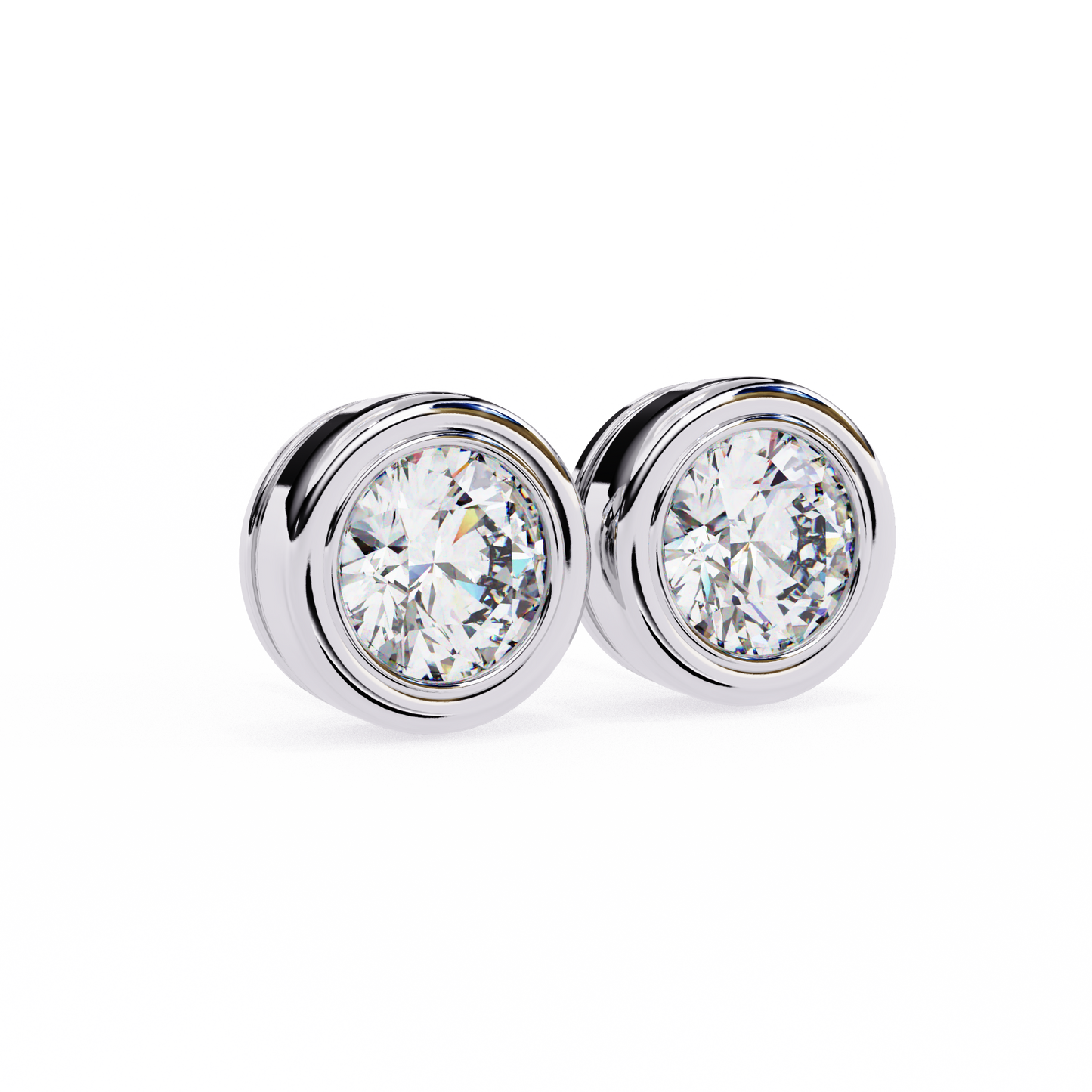 Round Diamond Stud Earrings Timeless Round Cut Gift for Women