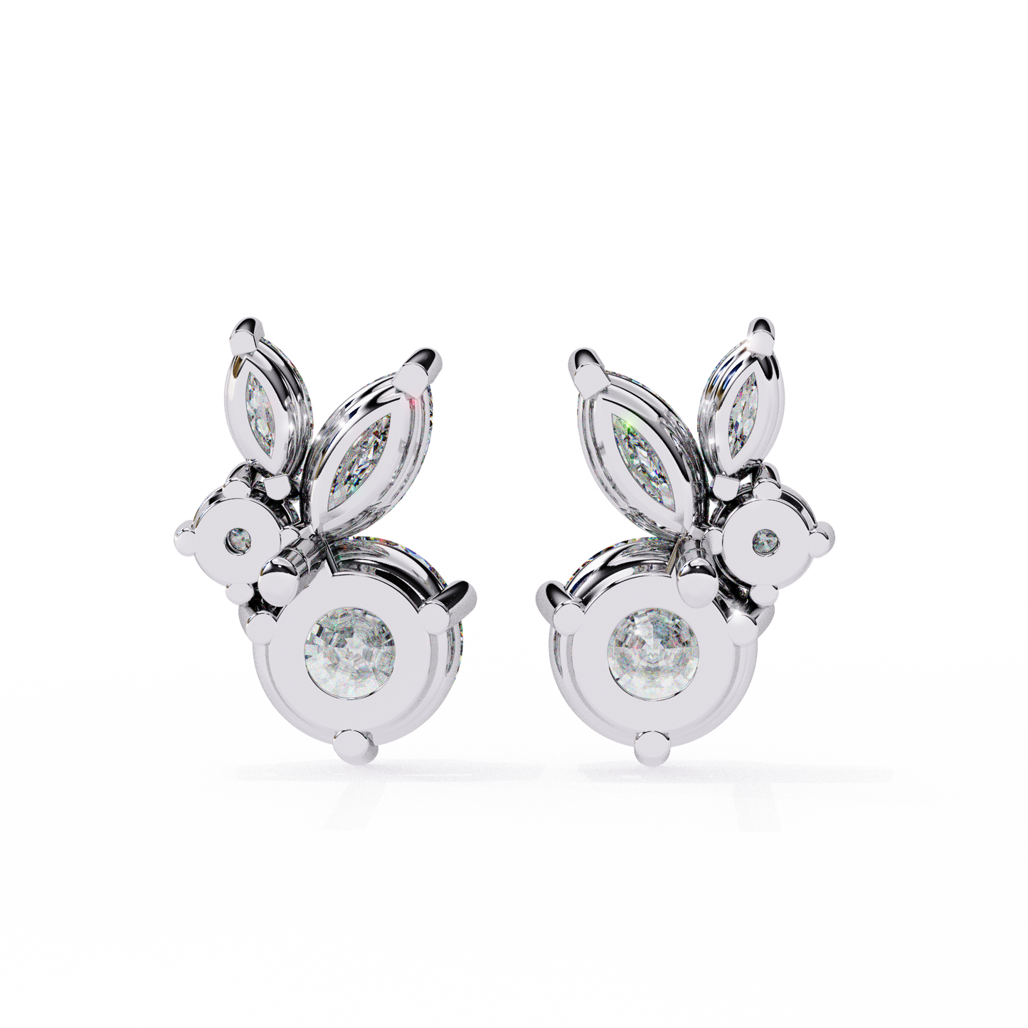 Round and Marquise Cluster Studs