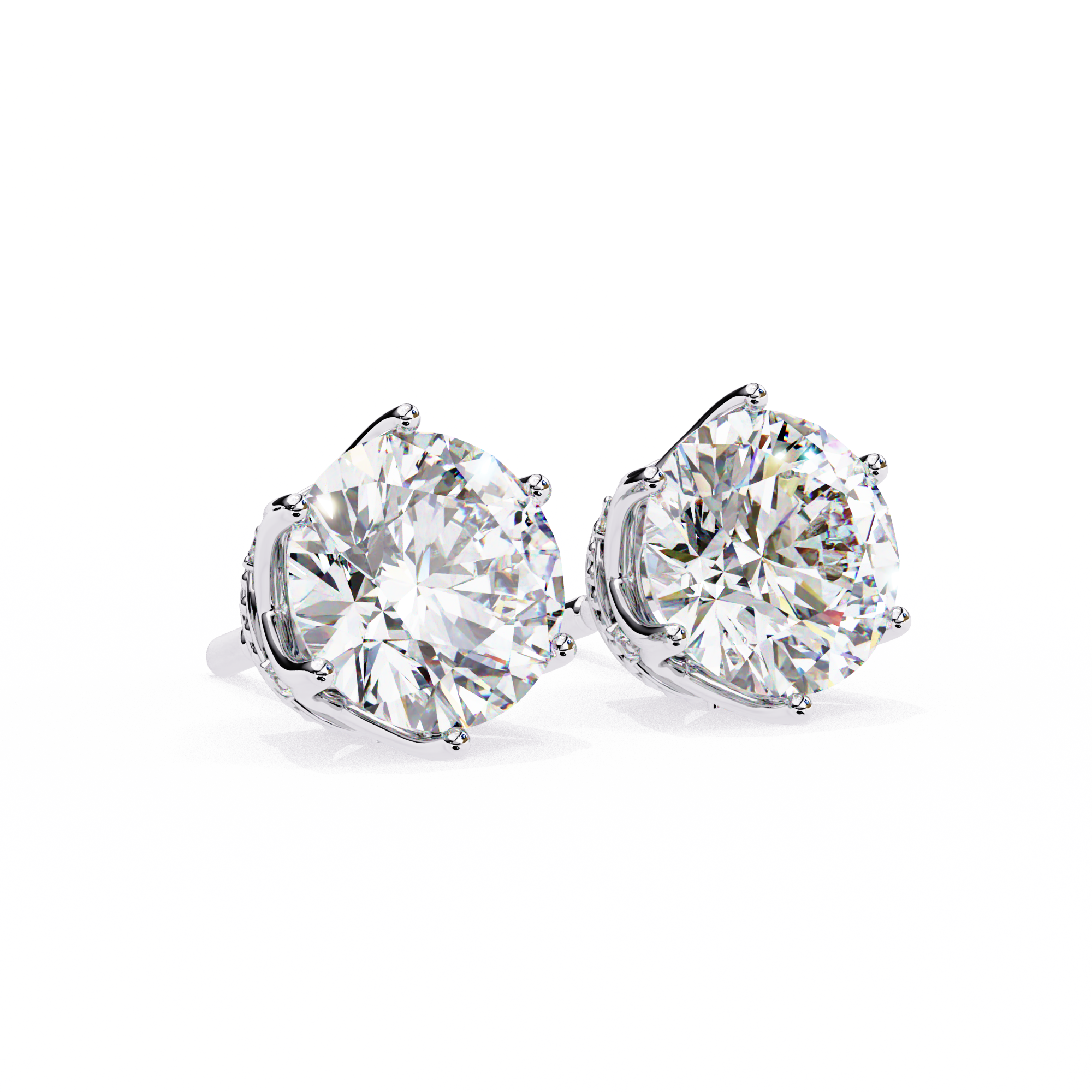 6 PRONG ROUND DIAMOND STUD EARRING