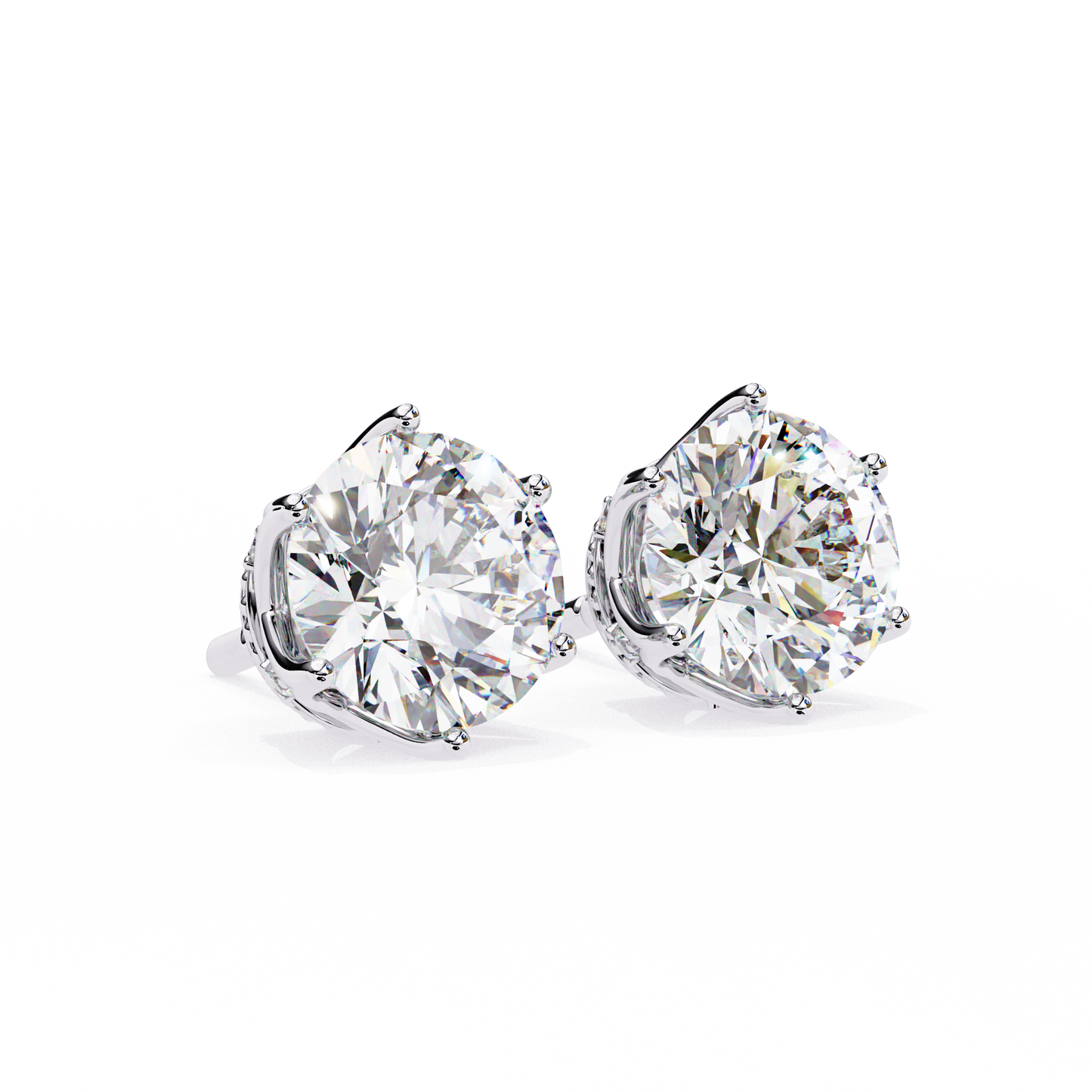6 PRONG ROUND DIAMOND STUD EARRING