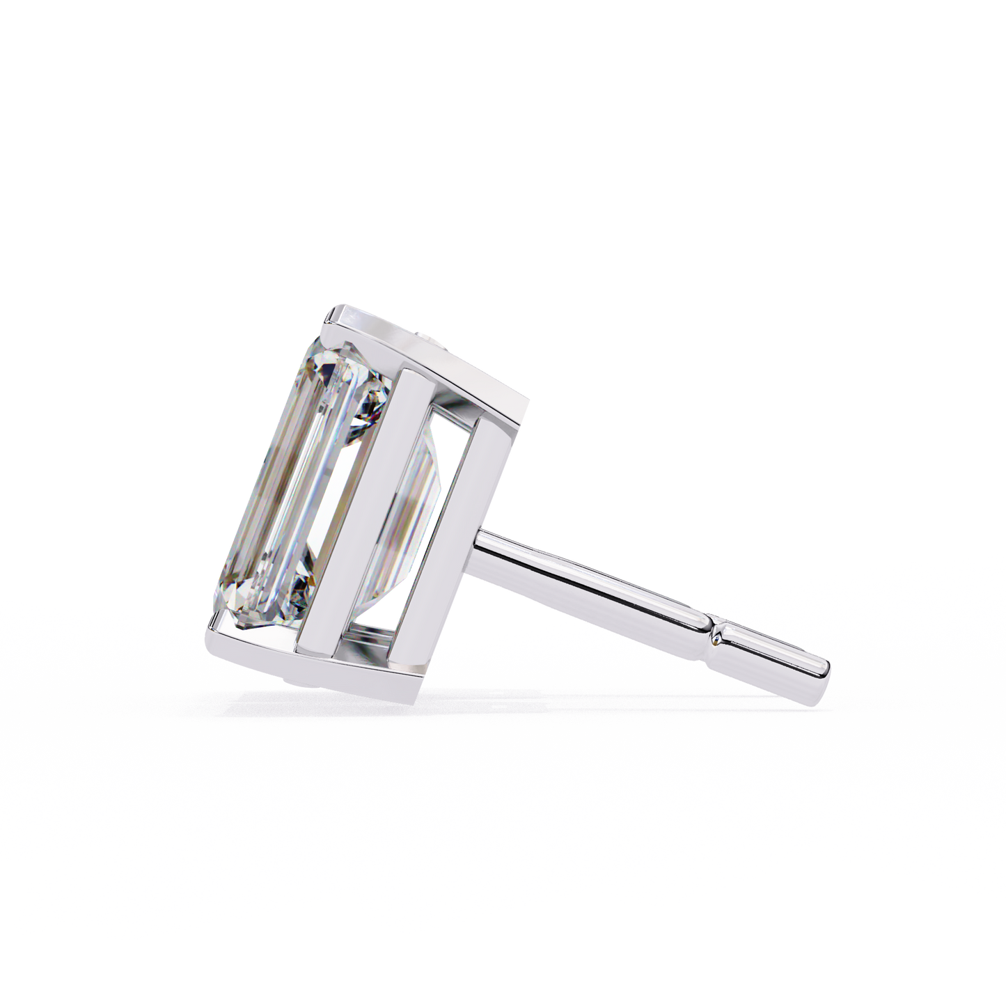 Emerald Cut Lab Diamond Solitaire Studs