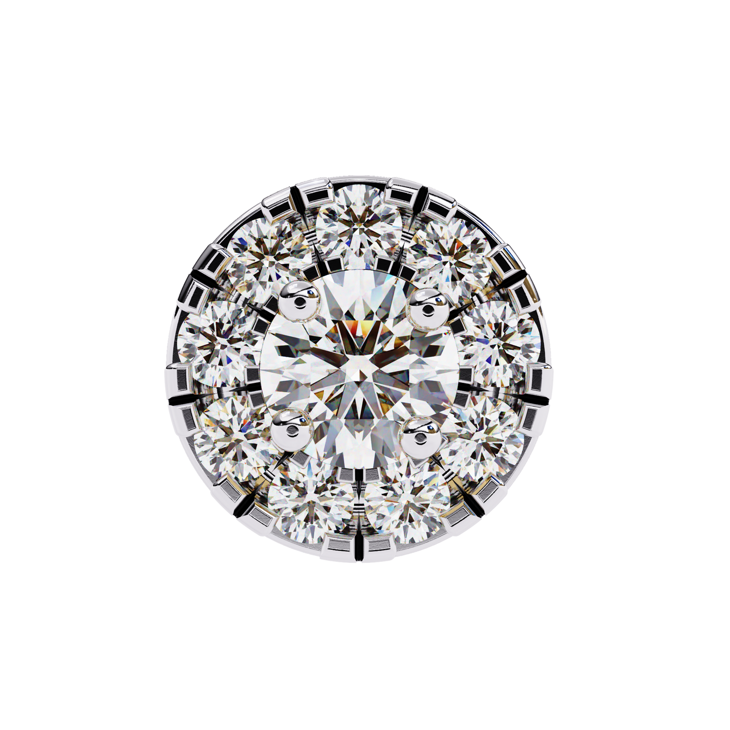 Halo Lab Grown Diamond Stud Earrings