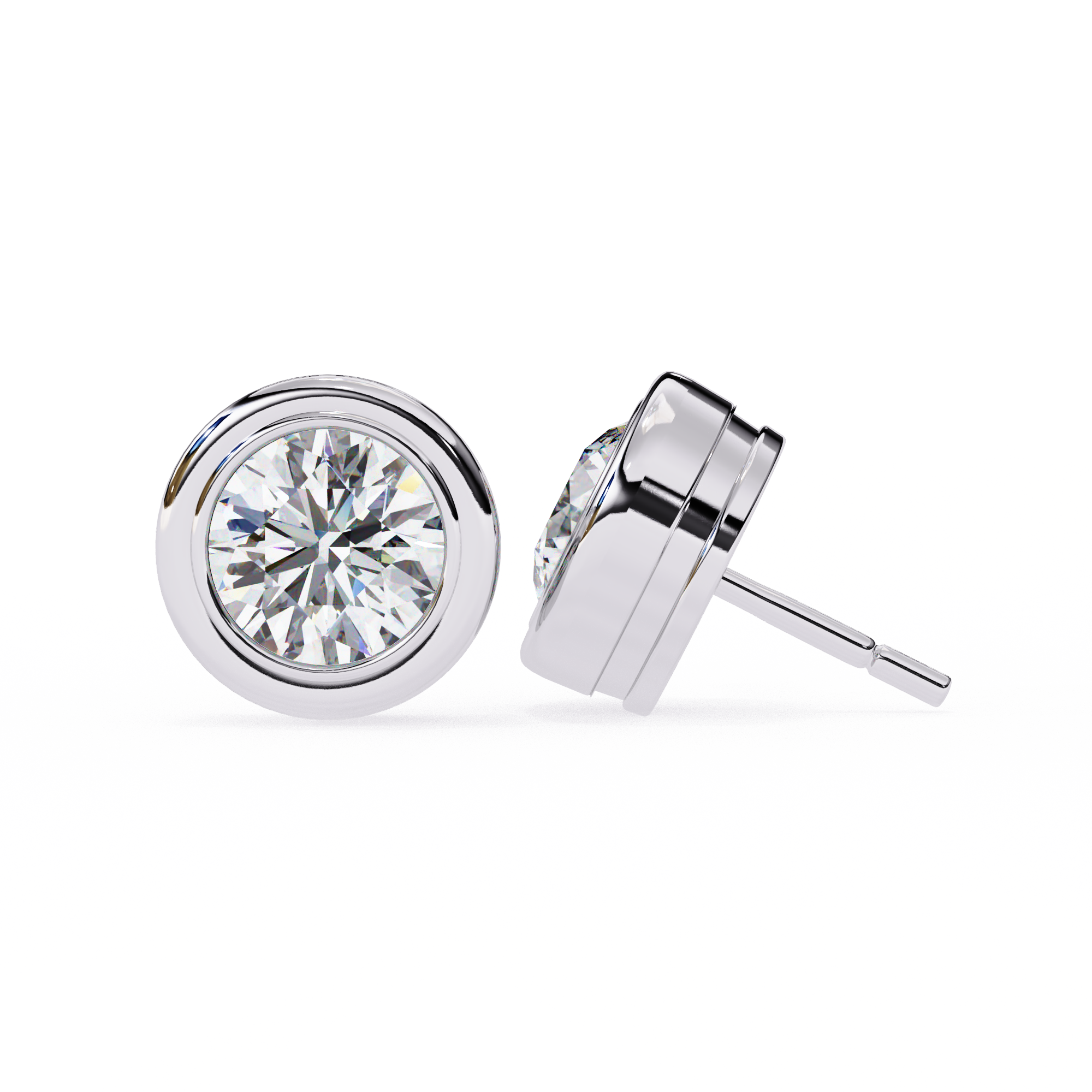 Round Diamond Stud Earrings Timeless Round Cut Gift for Women