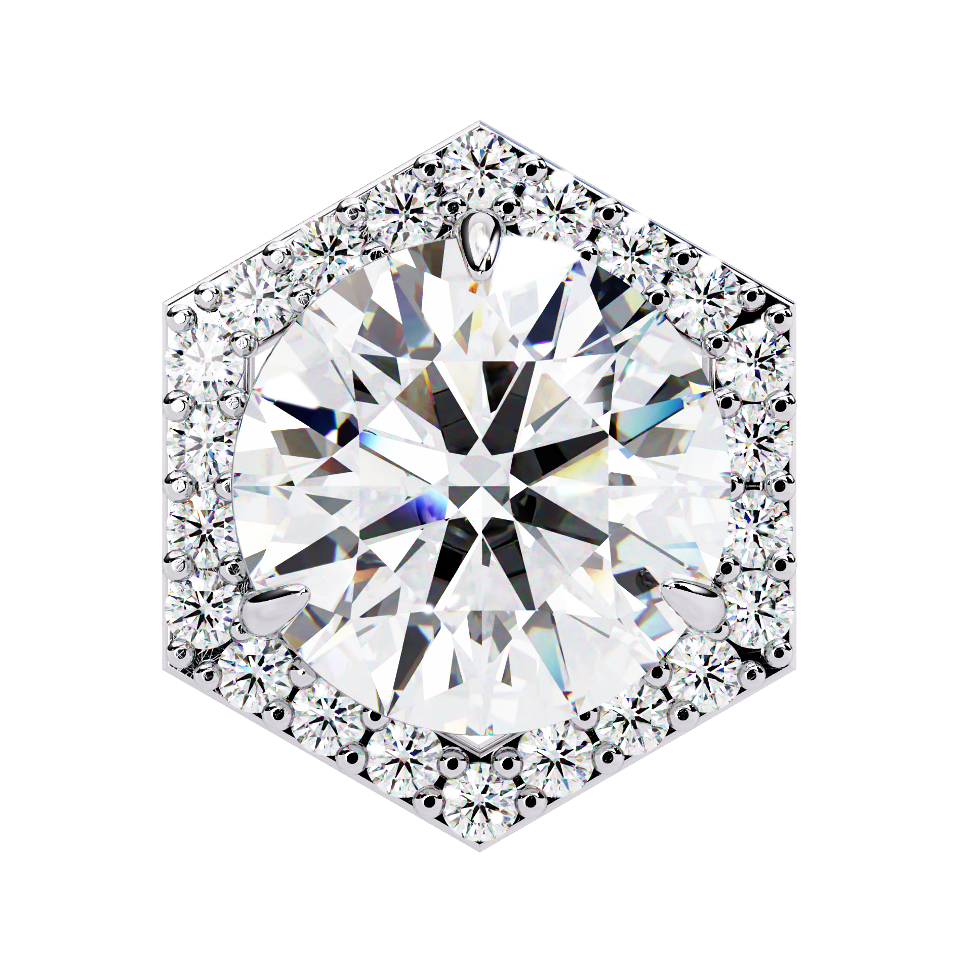 Hexa Glow Round Diamond Earrings