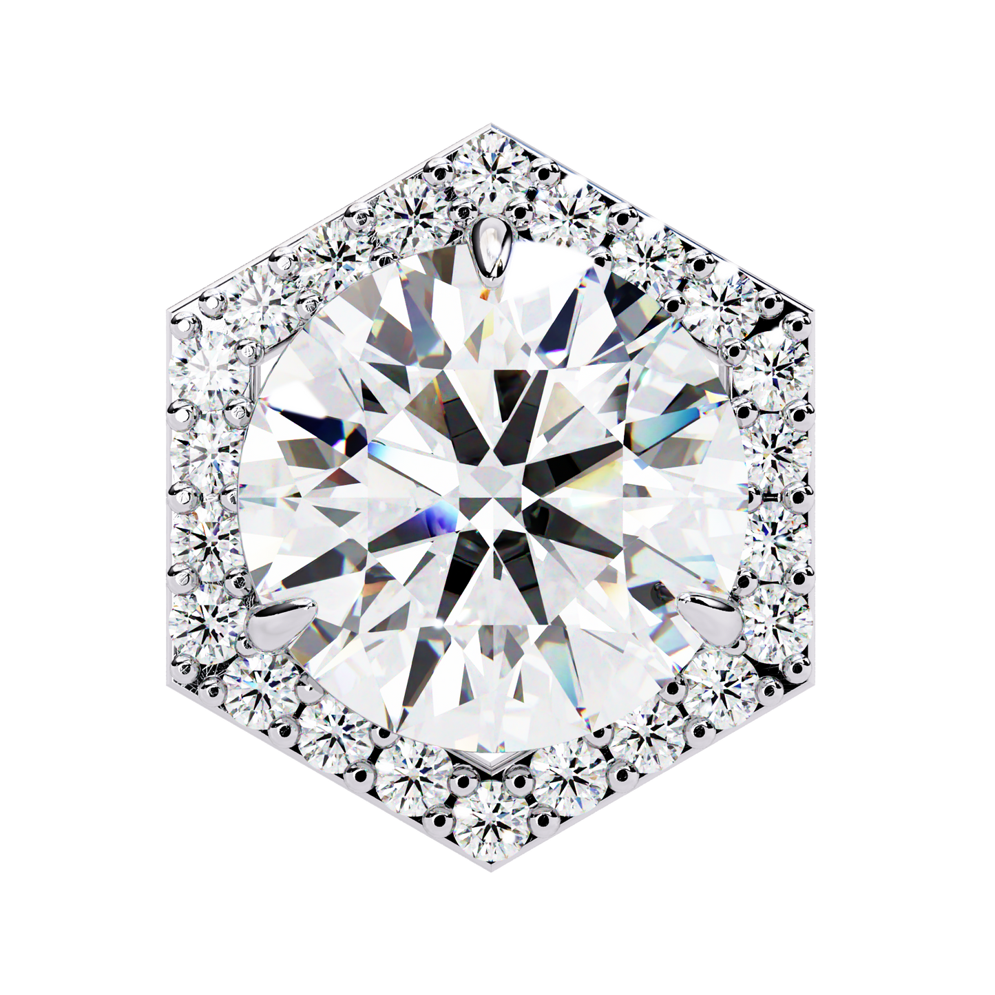 Hexa Glow Round Diamond Earrings