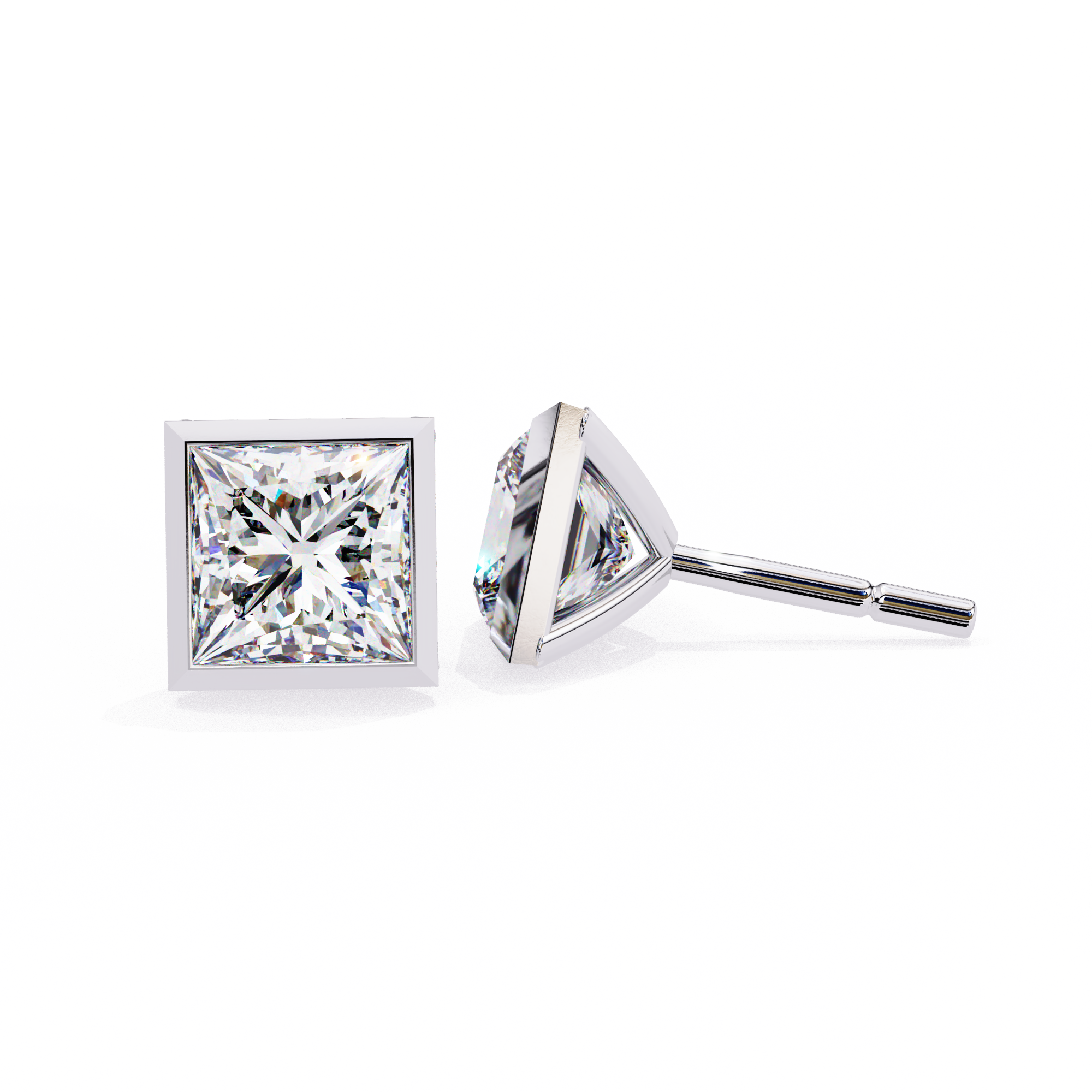 Princess Solitaire Diamond Stud