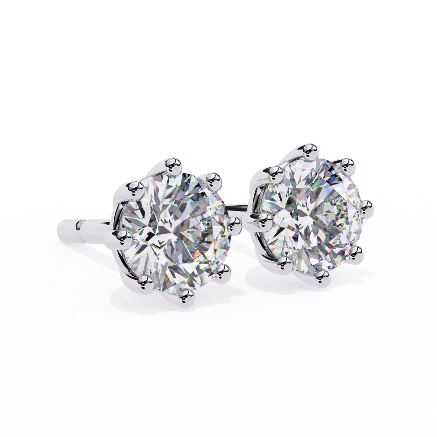 8 Prong Stud Earring