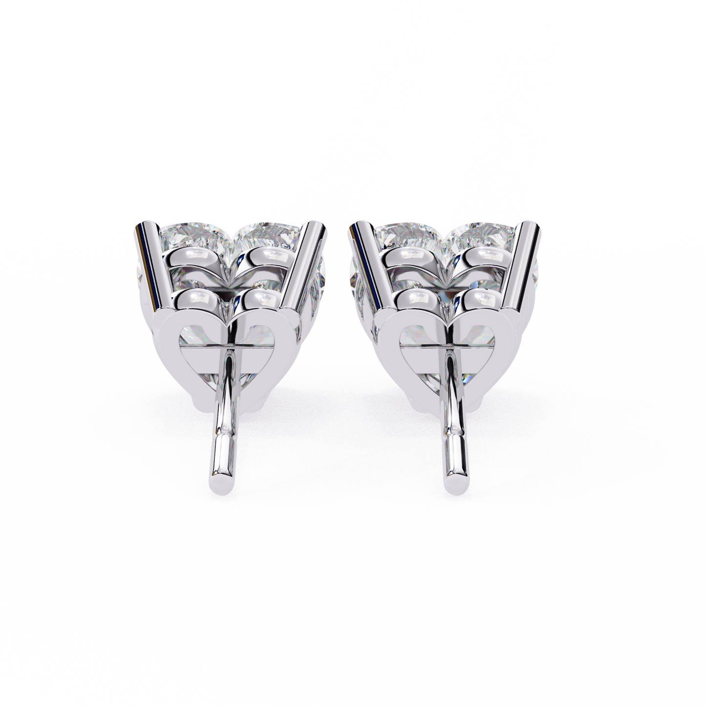 Heart Shape Lab Grown Diamond Earring Stud