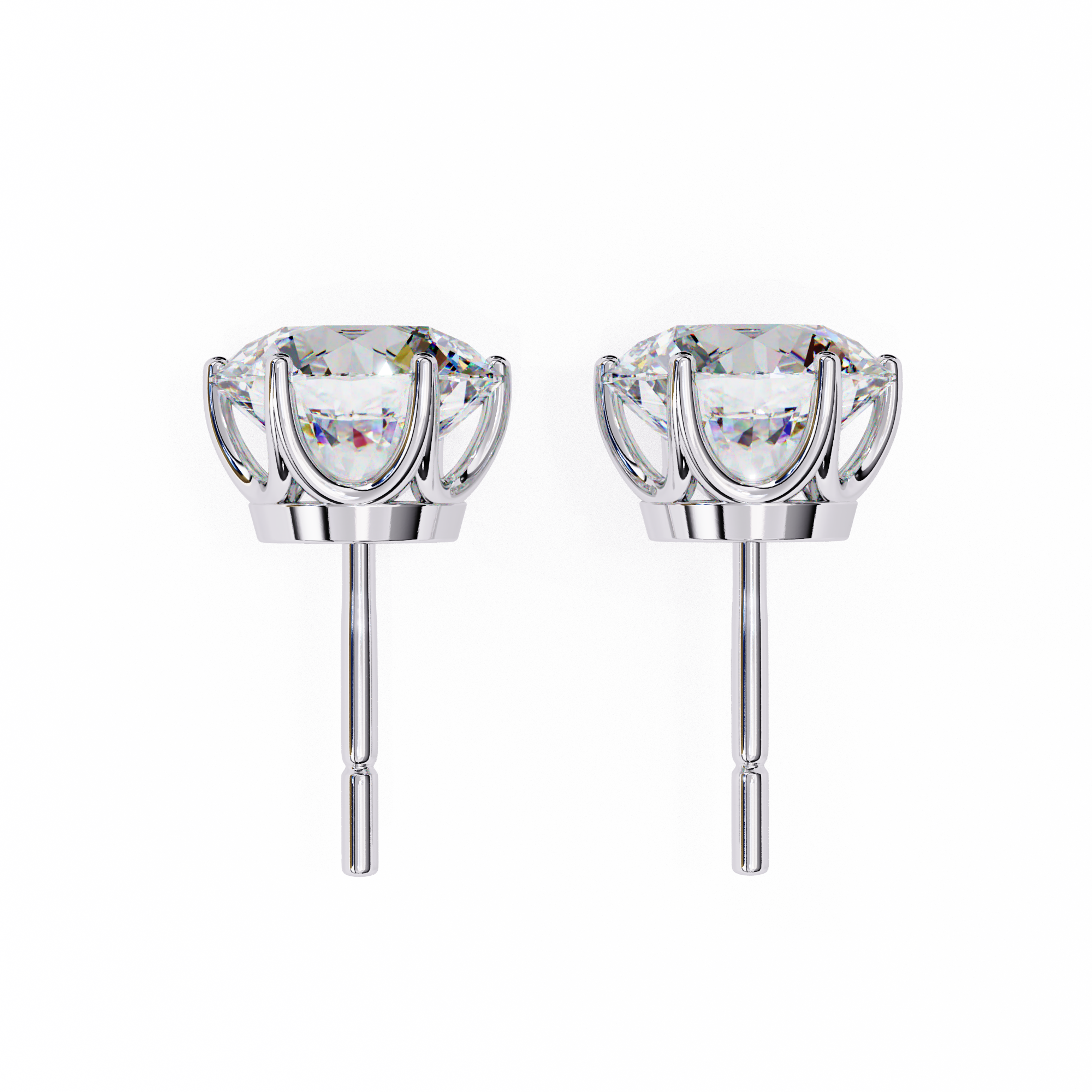 Classic Six Claw Diamond Stud Earrings