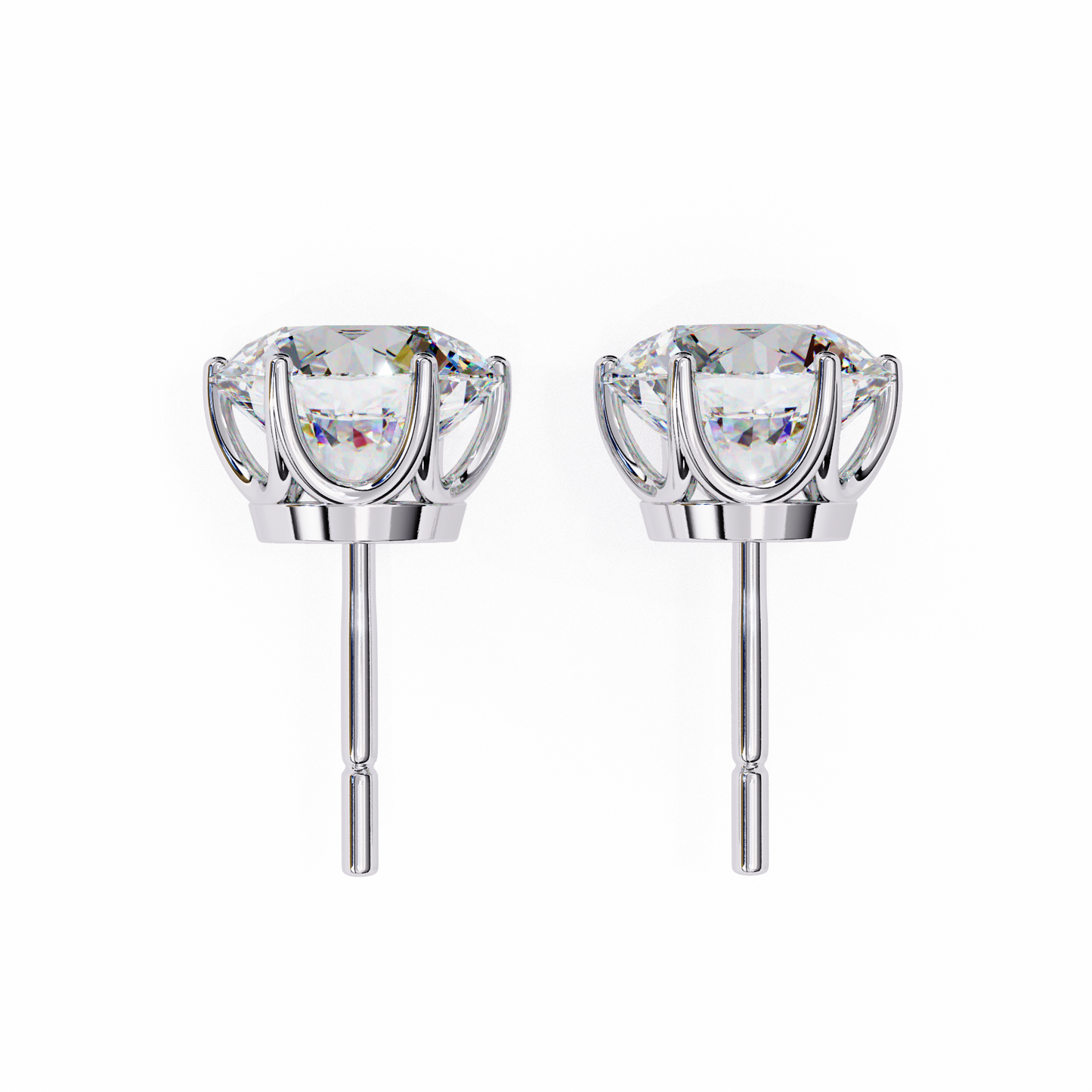 Classic Six Claw Diamond Stud Earrings