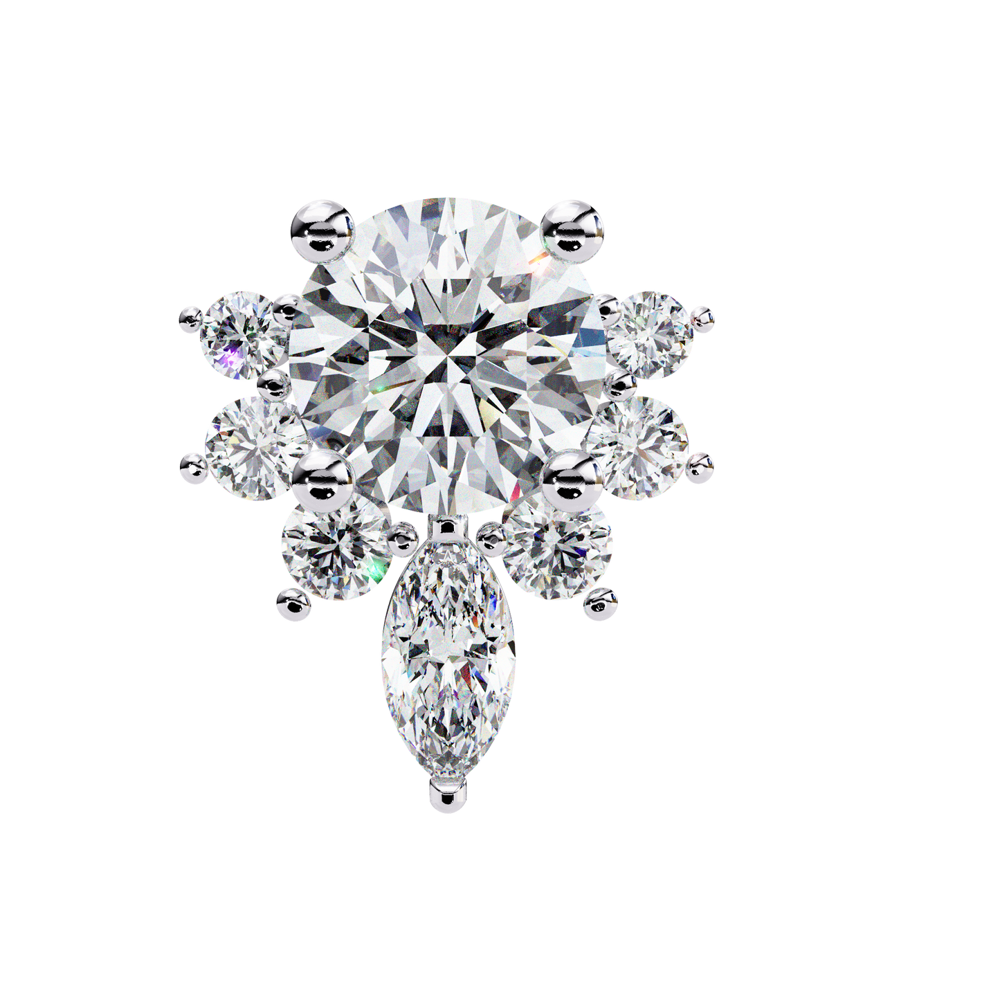 Round Cut Diamond Women's Hoop Earring