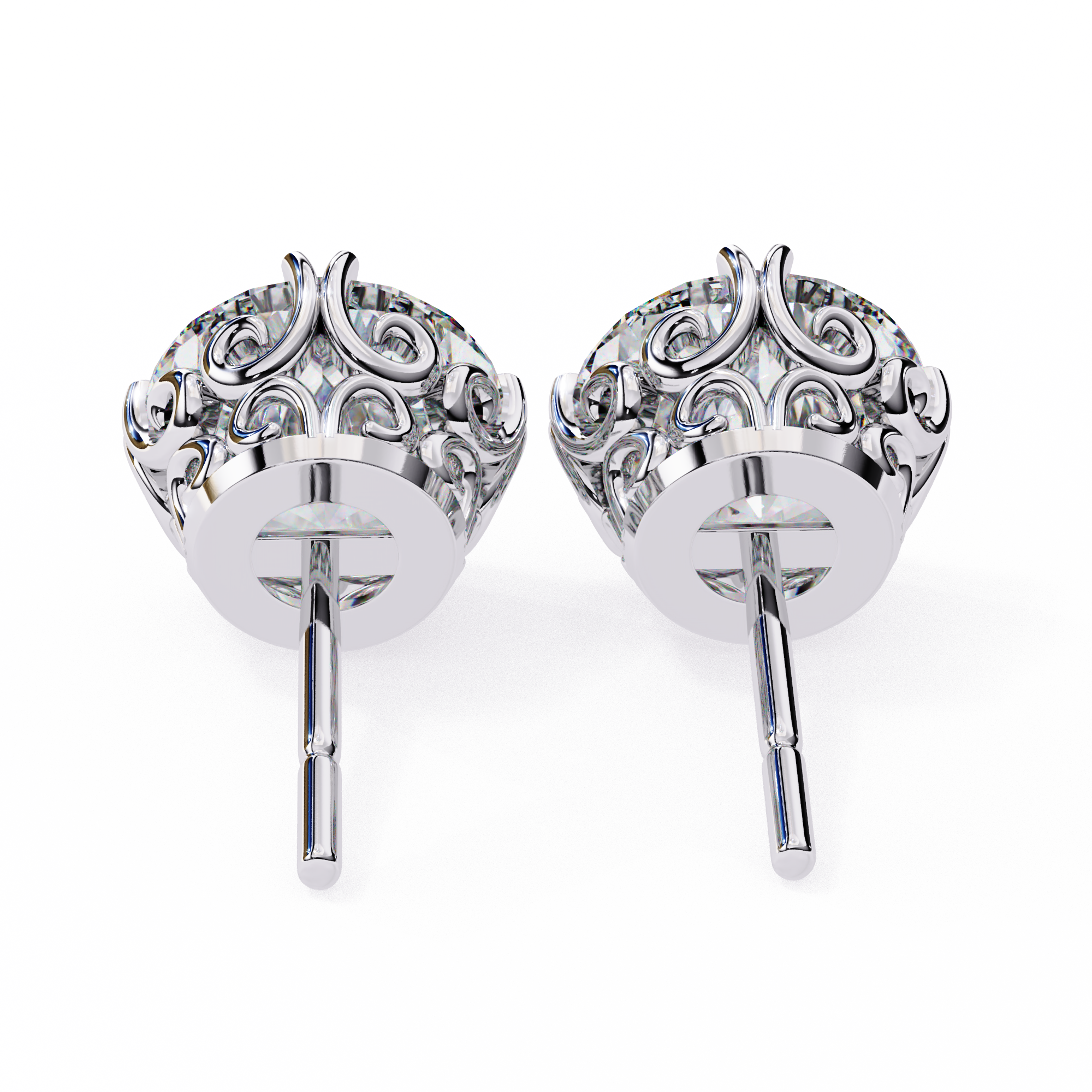 Round Diamond Earrings