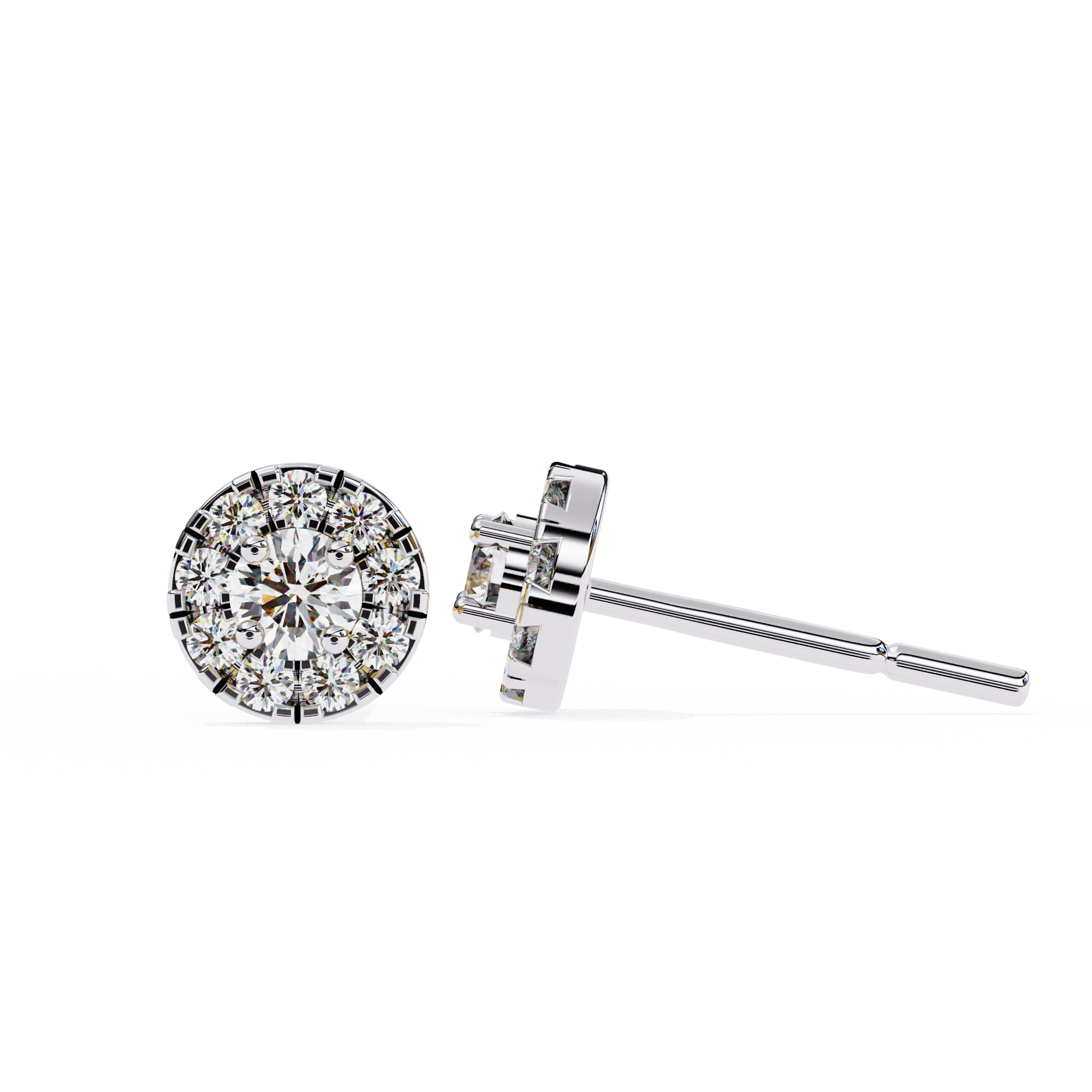 Halo Lab Grown Diamond Stud Earrings