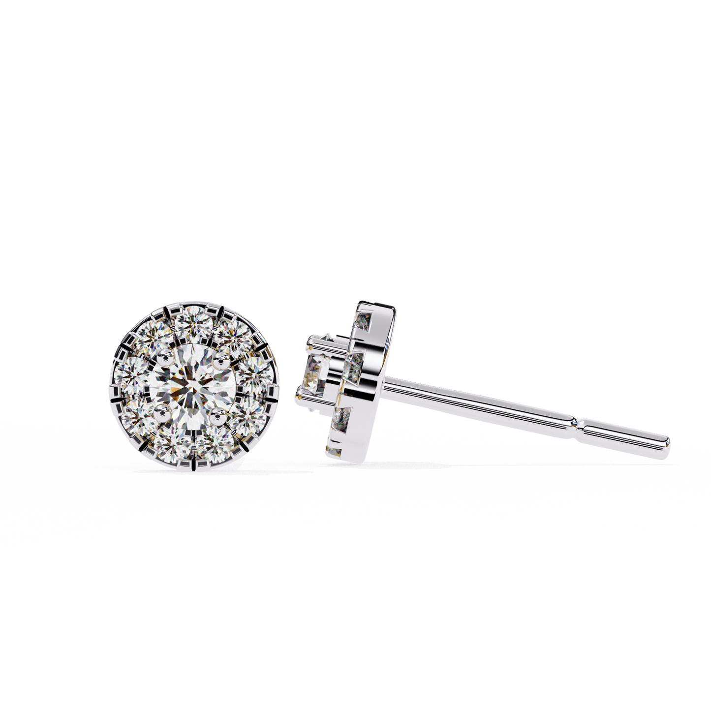 Halo Lab Grown Diamond Stud Earrings