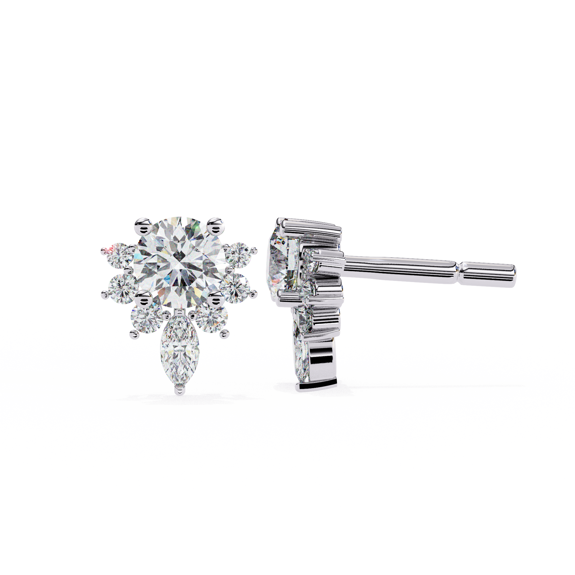 Round Cut Diamond Women's Hoop Earring