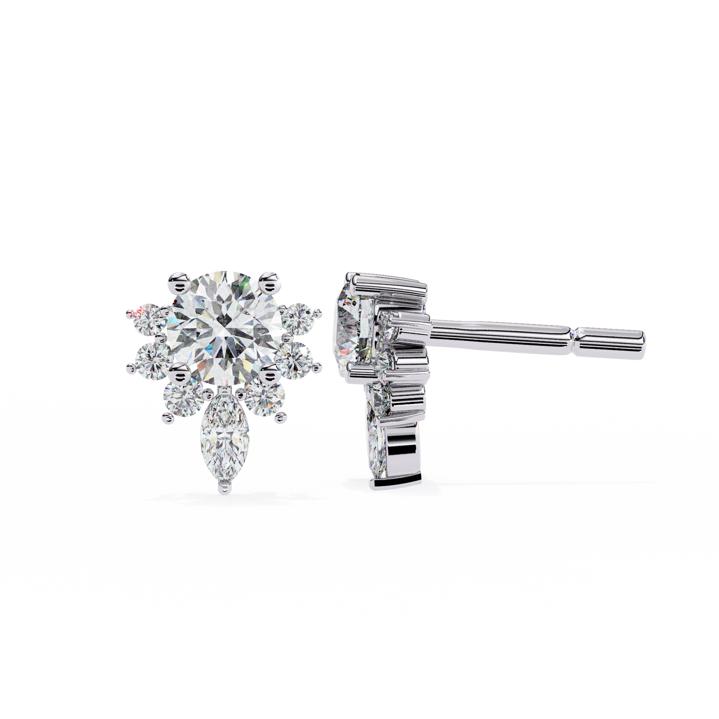 Round Cut Diamond Women's Hoop Earring