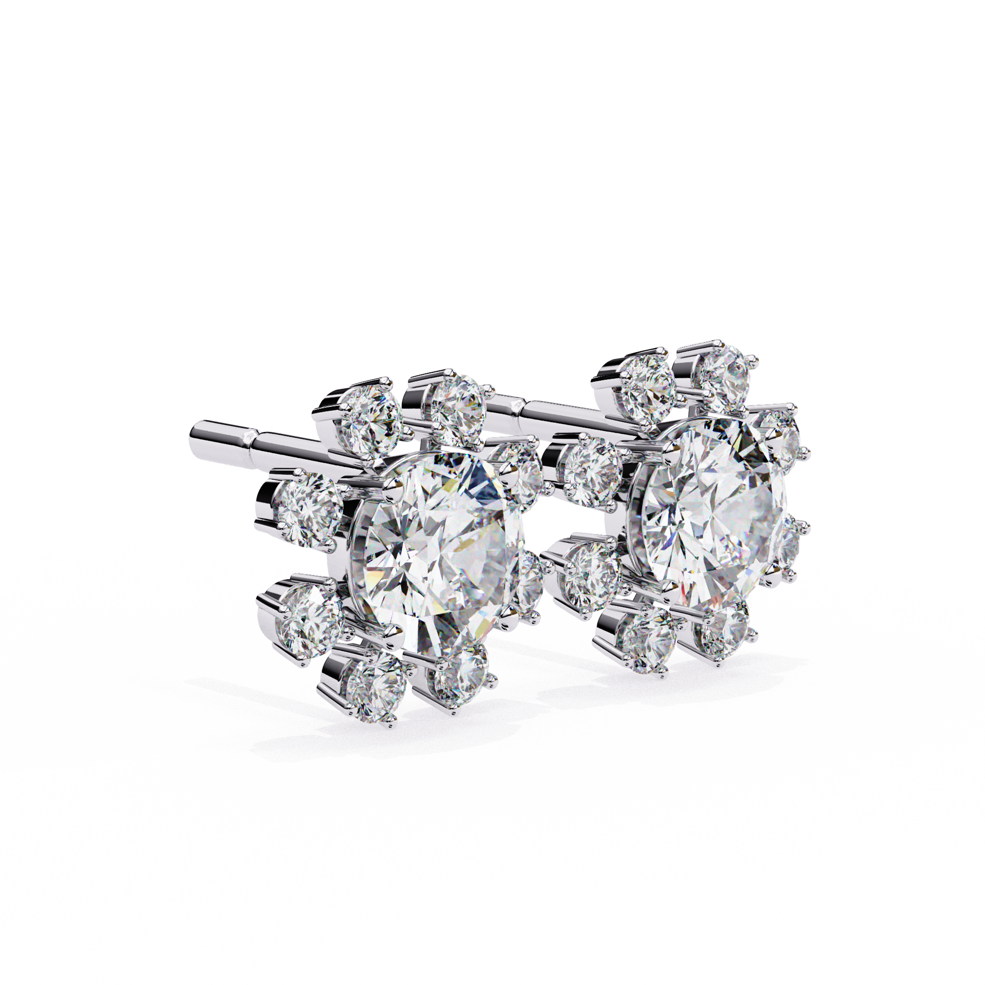 Round Studs with Wide Halo