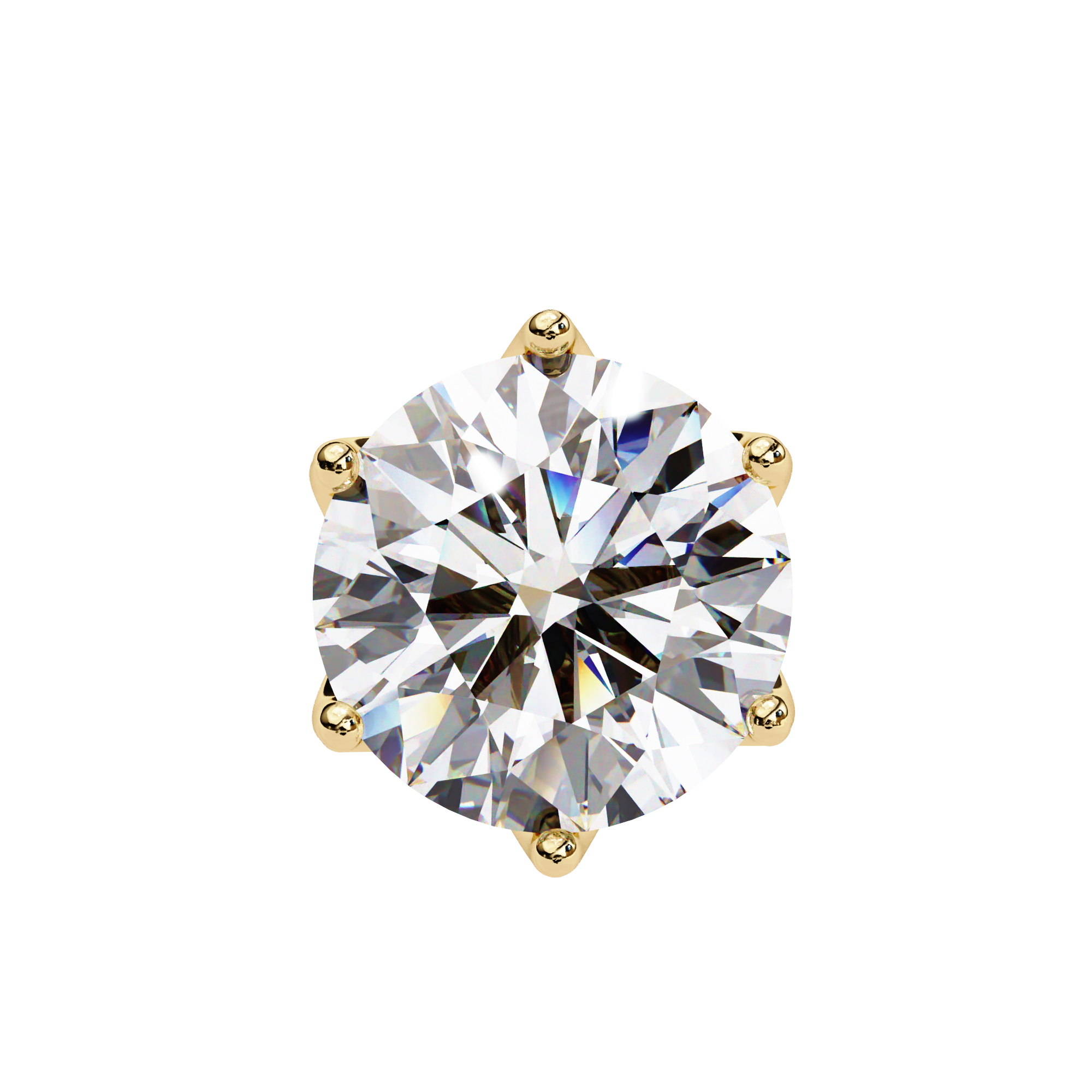 6 PRONG ROUND DIAMOND STUD EARRING