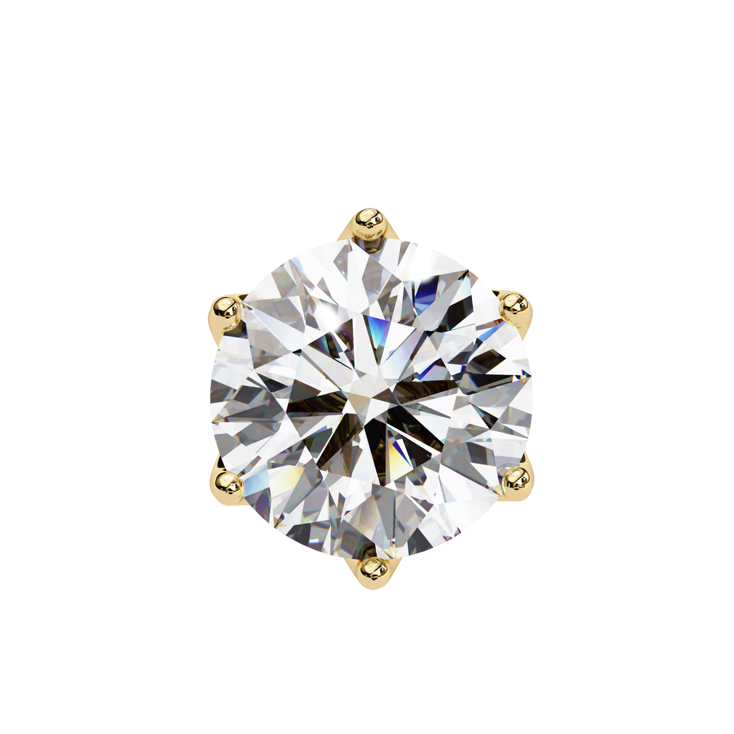 6 PRONG ROUND DIAMOND STUD EARRING